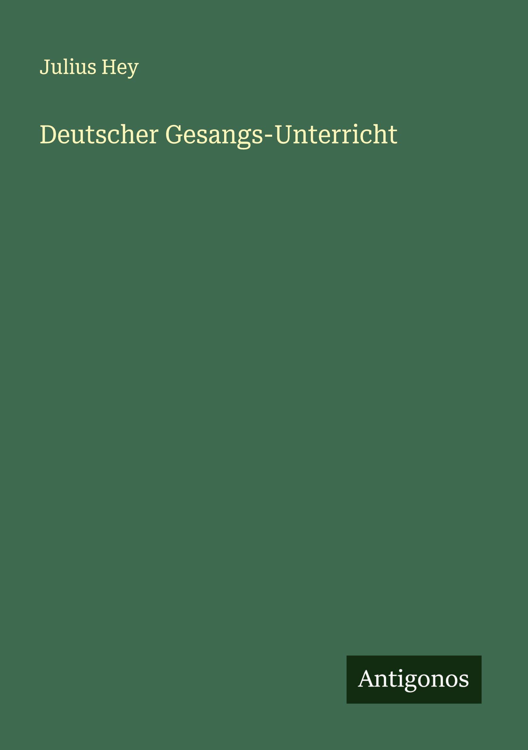 Vorderes Coverbild Deutscher Gesangs-Unterricht