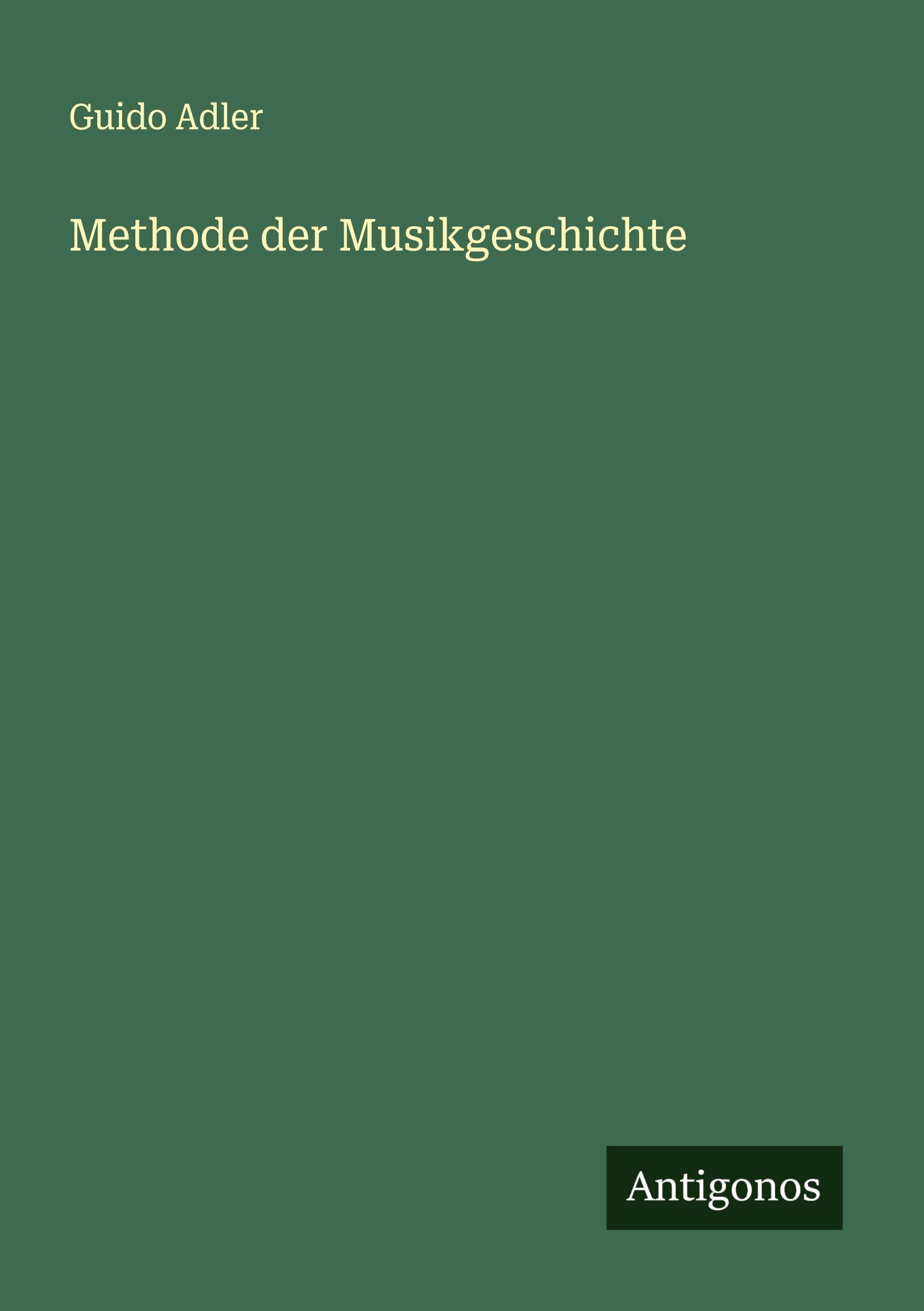 Vorderes Coverbild Methode der Musikgeschichte
