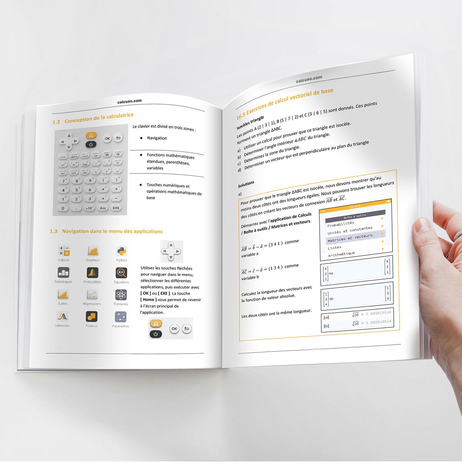 Beispielinhalt (Bild) Manuel mathématiques de la NumWorks