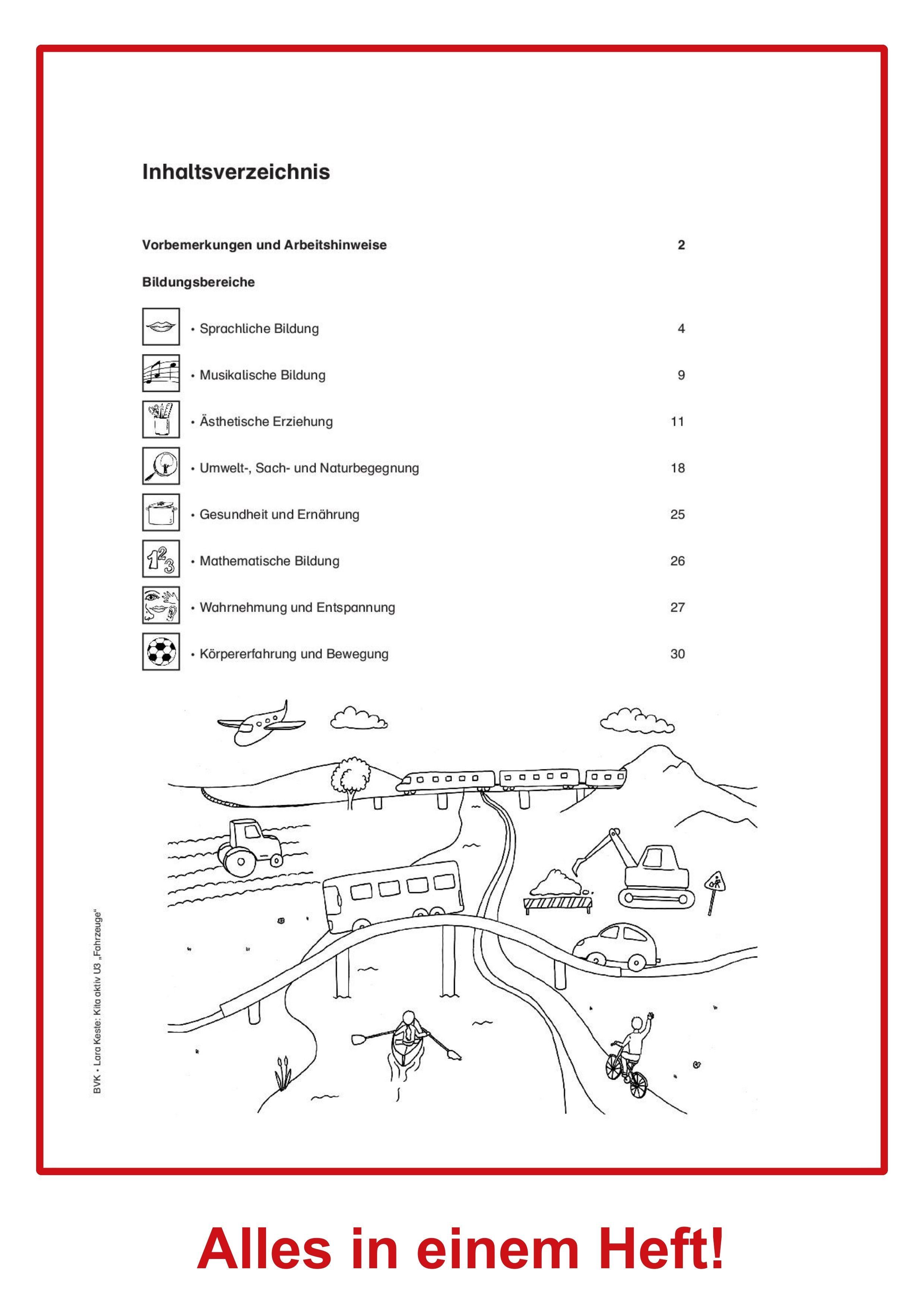 Beispielinhalt (Bild) Kita aktiv U3 Fahrzeuge