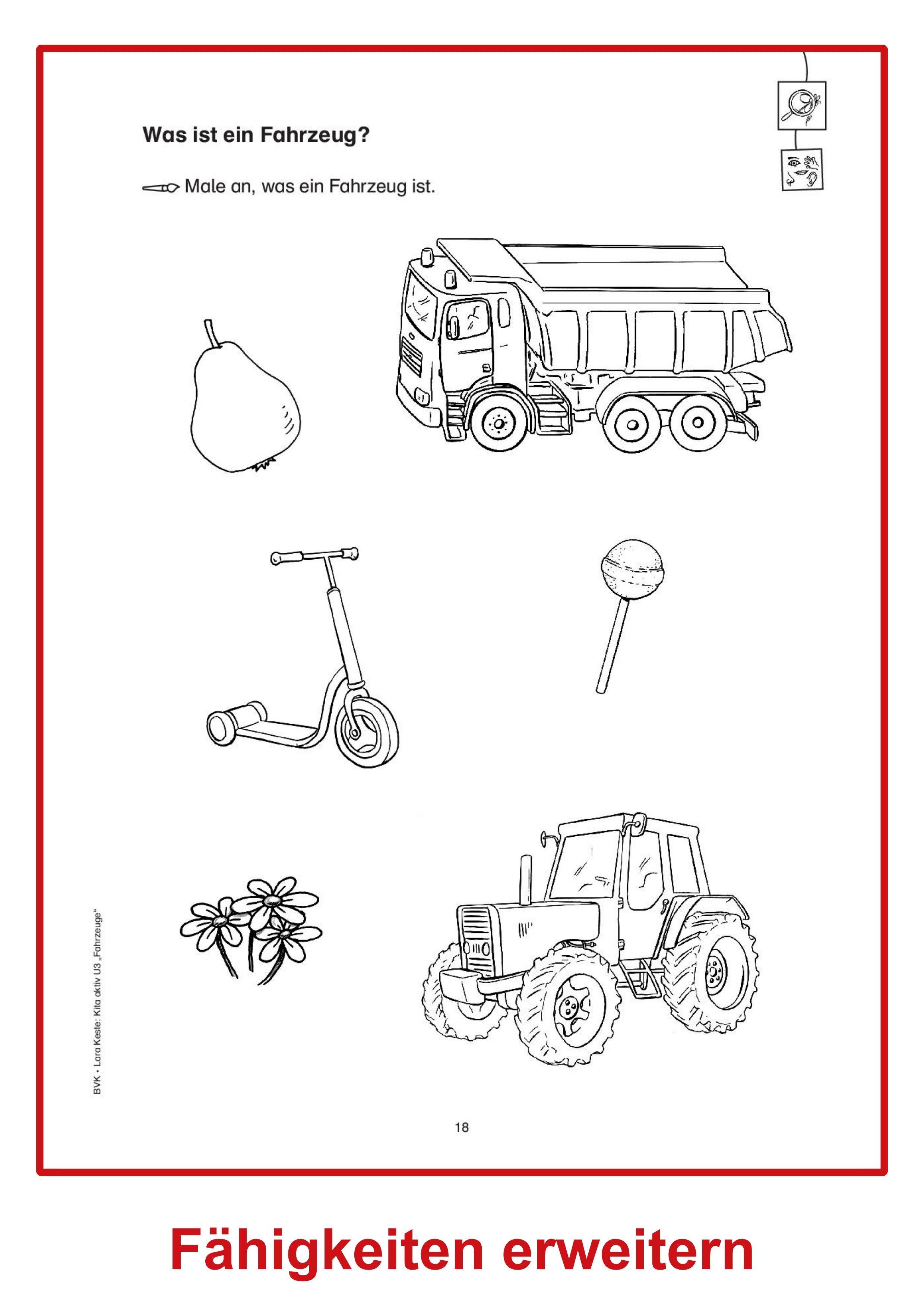 Beispielinhalt (Bild) Kita aktiv U3 Fahrzeuge