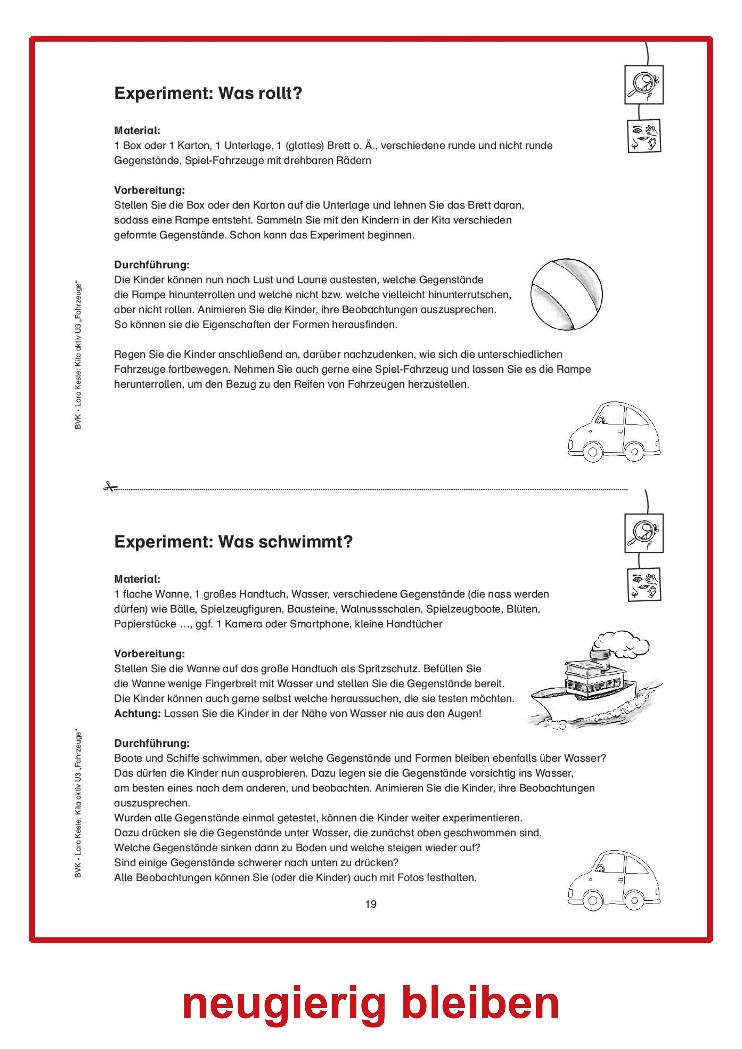 Beispielinhalt (Bild) Kita aktiv U3 Fahrzeuge