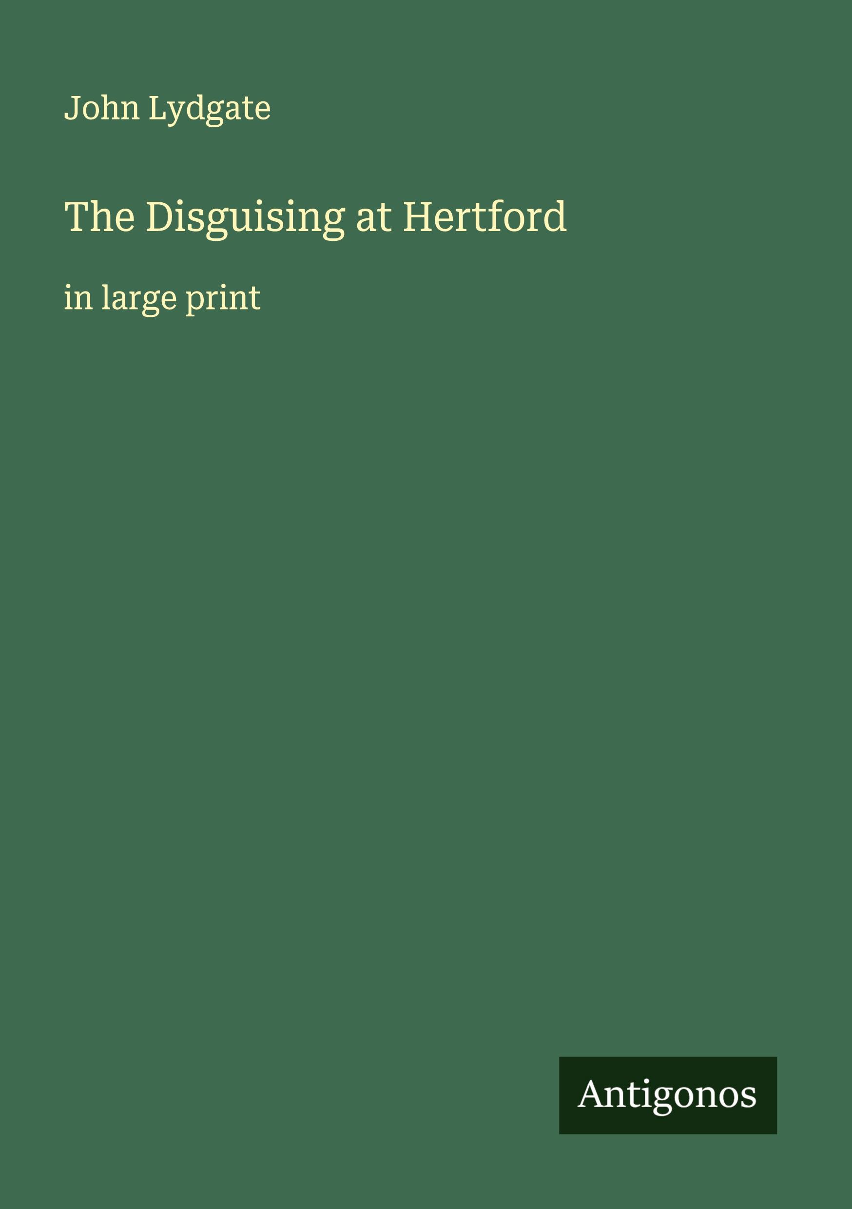 Vorderes Coverbild The Disguising at Hertford