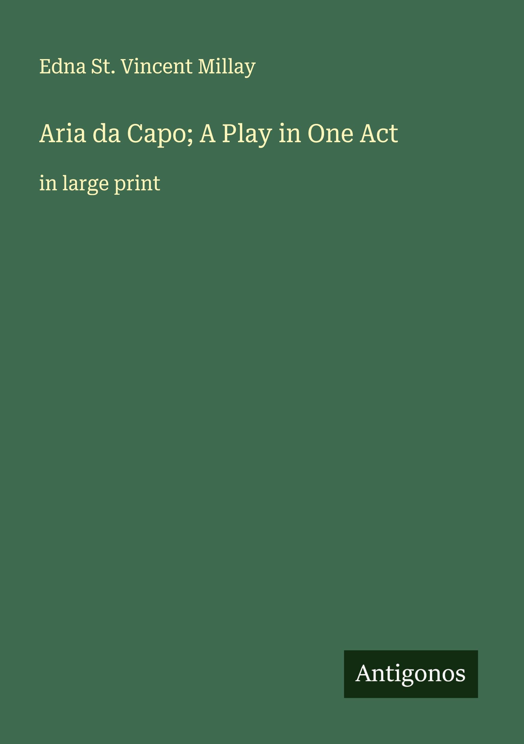 Vorderes Coverbild Aria da Capo; A Play in One Act