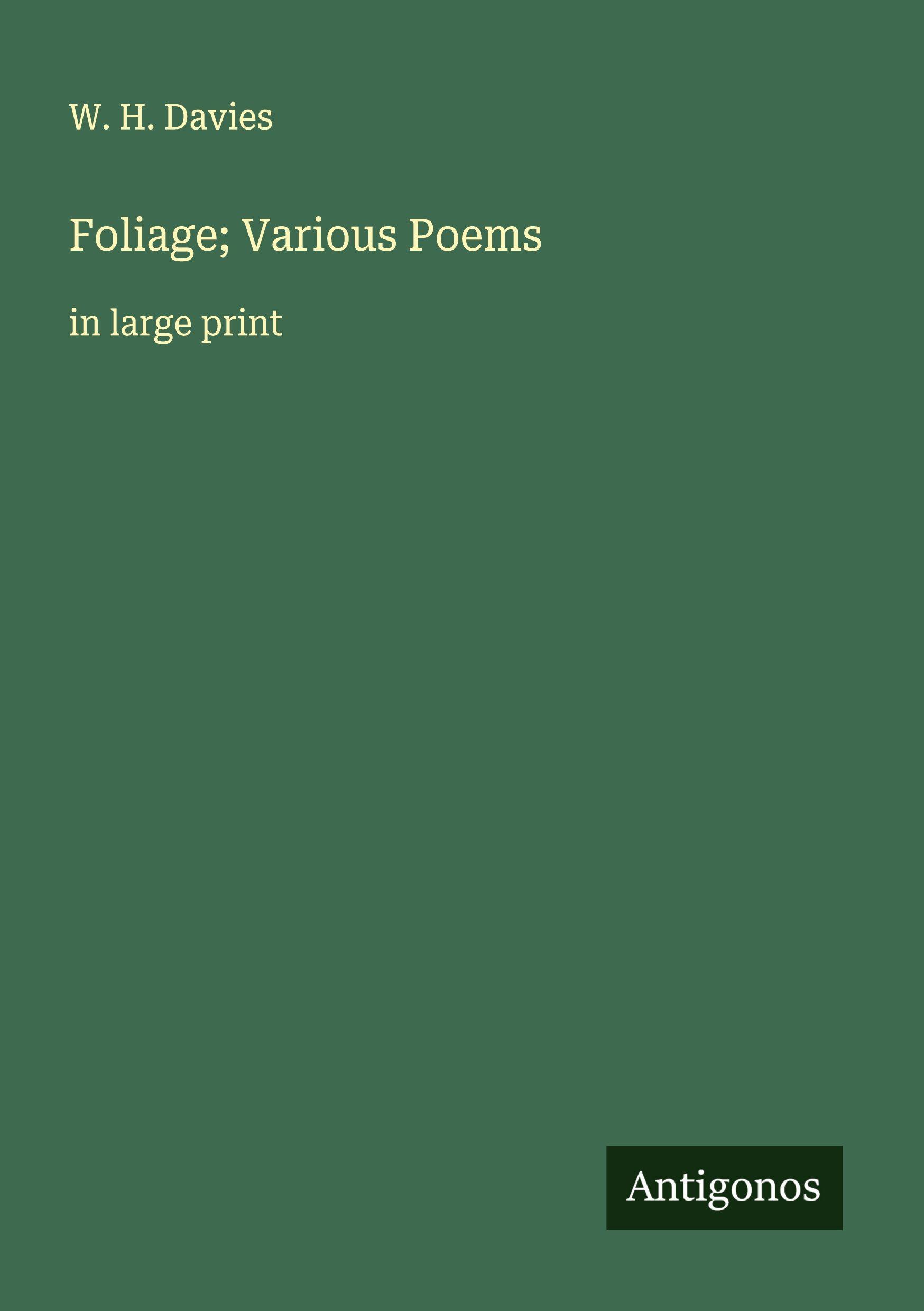Vorderes Coverbild Foliage; Various Poems