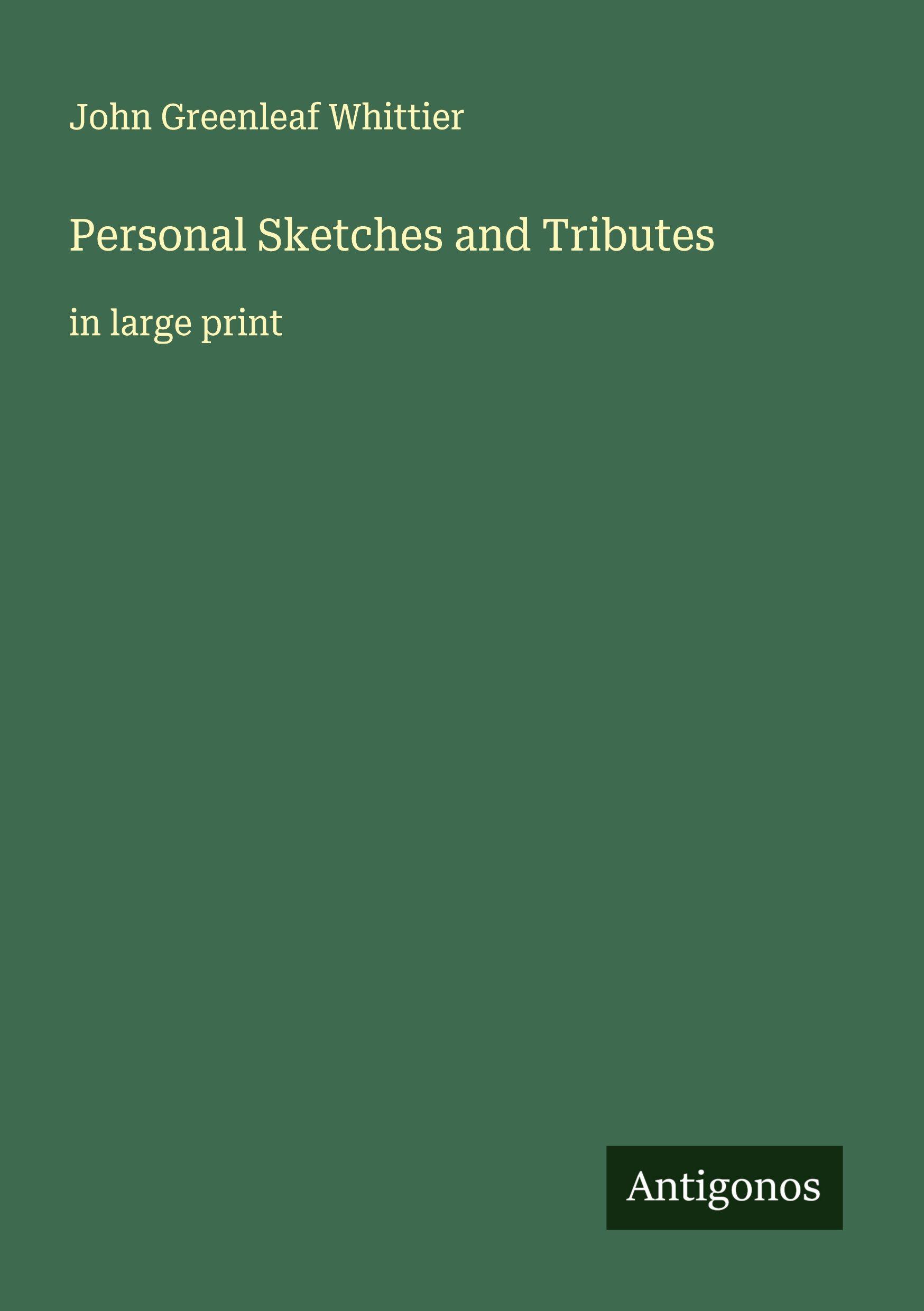 Vorderes Coverbild Personal Sketches and Tributes