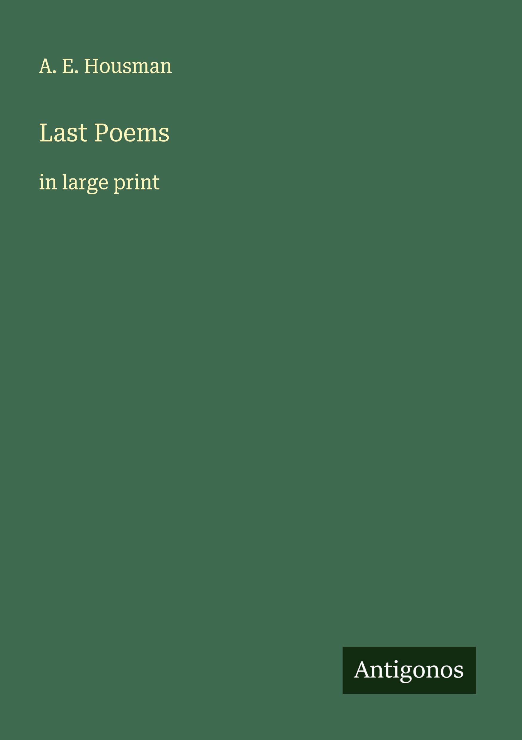 Vorderes Coverbild Last Poems
