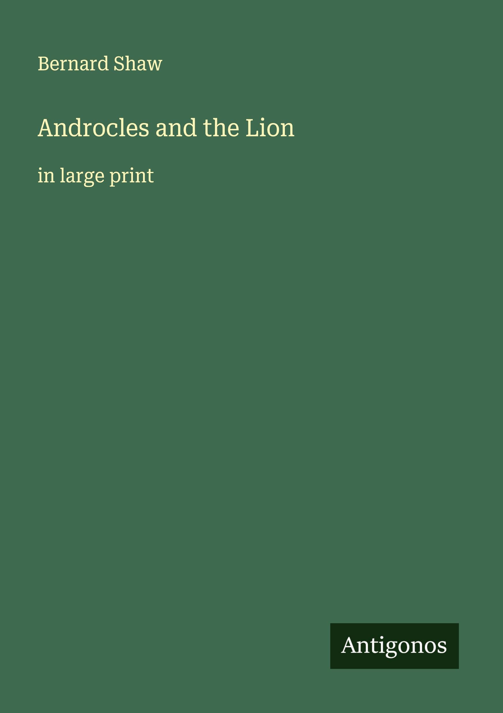 Vorderes Coverbild Androcles and the Lion