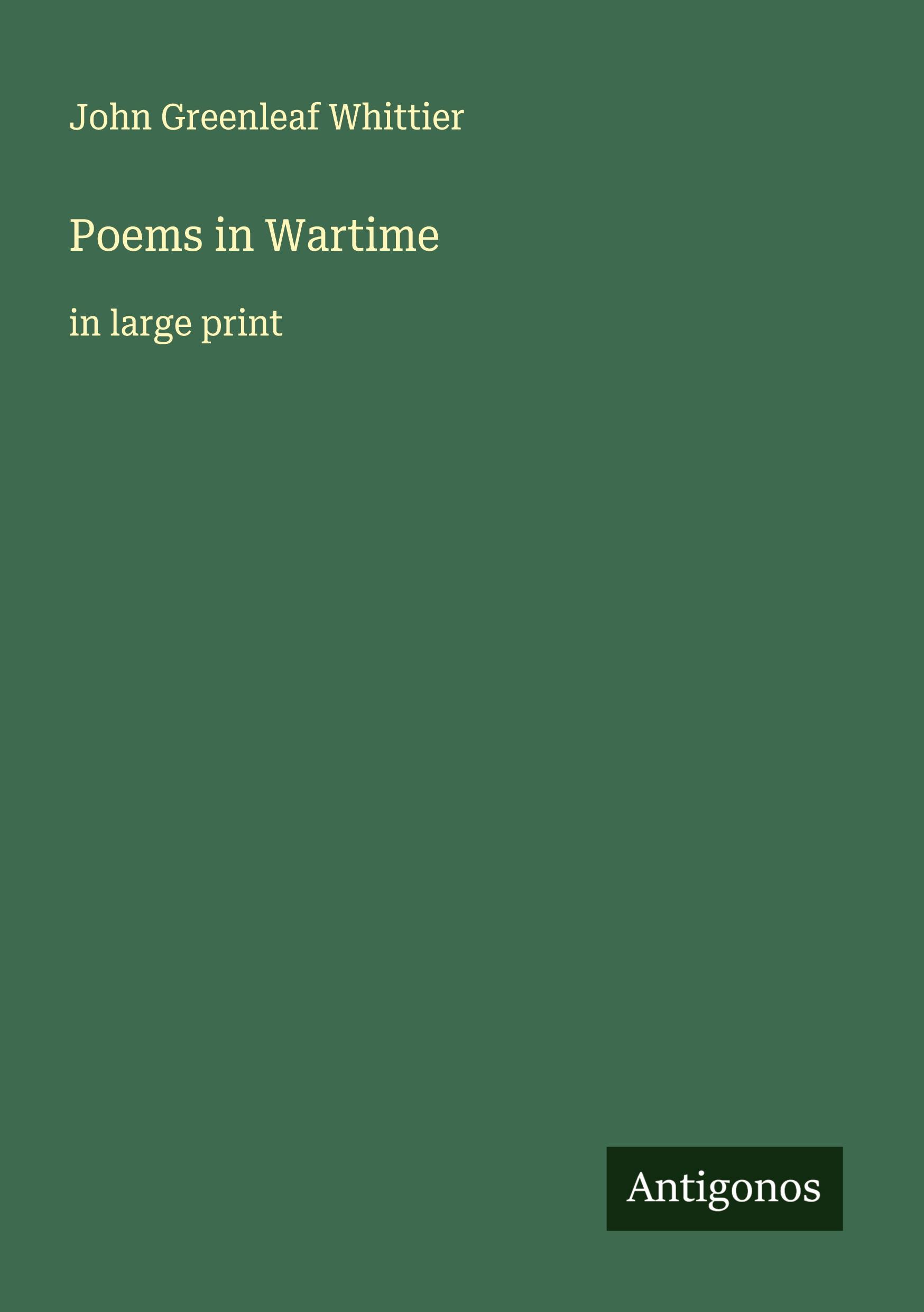 Vorderes Coverbild Poems in Wartime