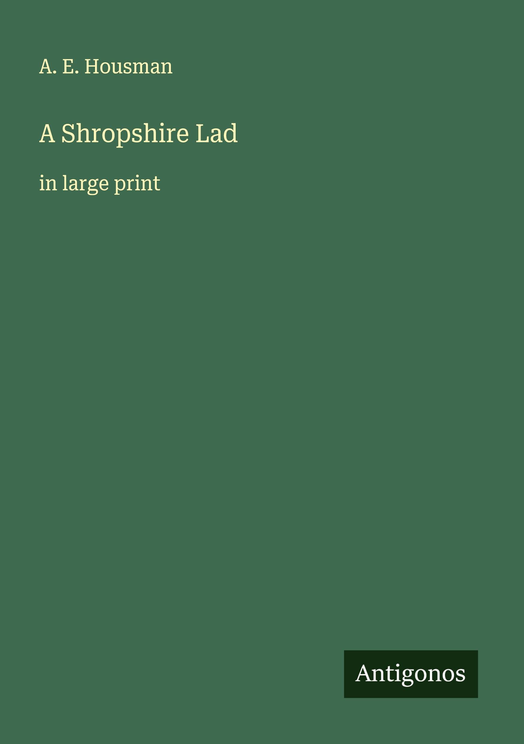 Vorderes Coverbild A Shropshire Lad