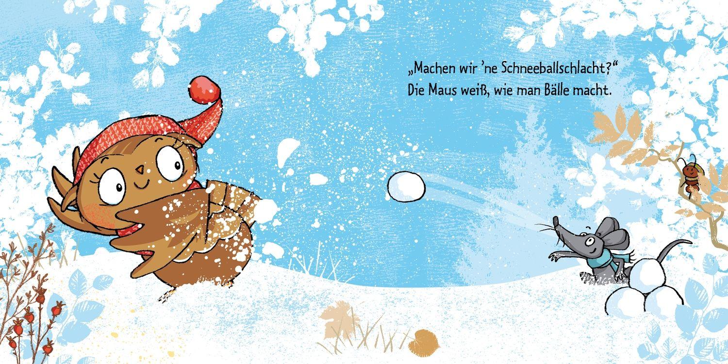 Beispielinhalt (Bild) Die kleine Eule im Schnee