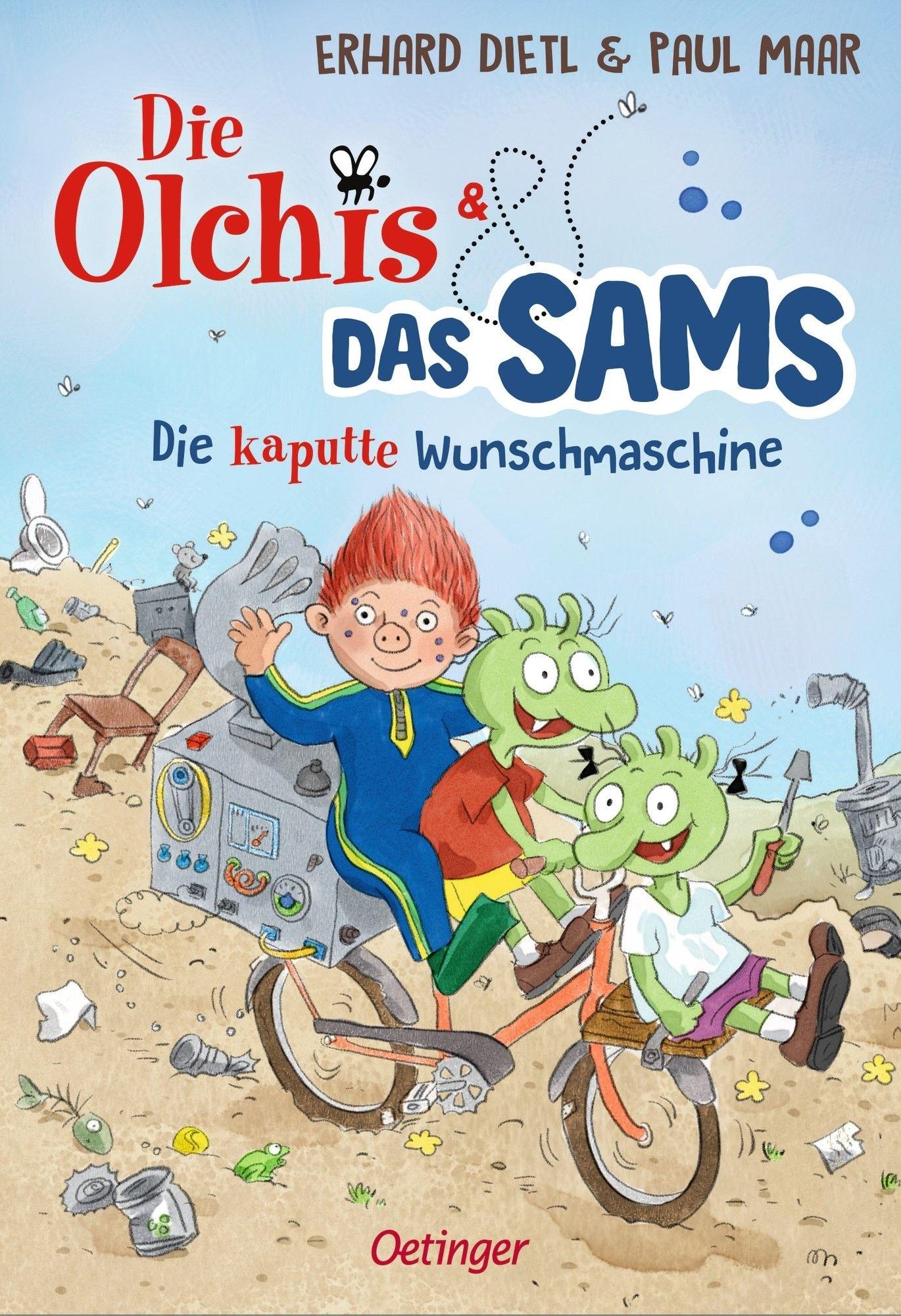 Vorderes Coverbild Die Olchis und das Sams. Die kaputte Wunschmaschine