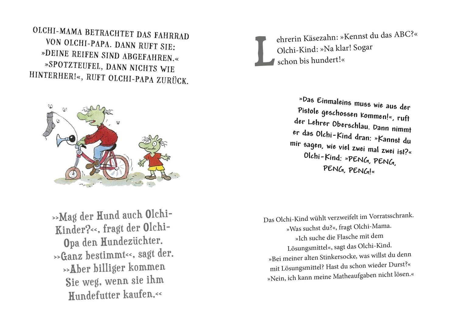 Beispielinhalt (Bild) Die Olchis. 101 Schülerwitze für Stinkerlinge