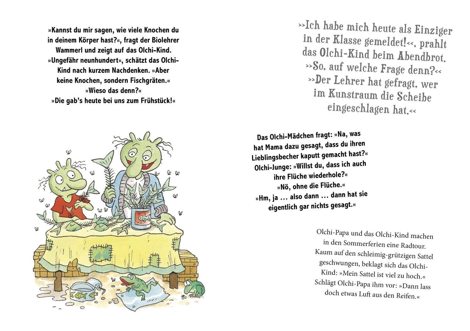 Beispielinhalt (Bild) Die Olchis. 101 Schülerwitze für Stinkerlinge