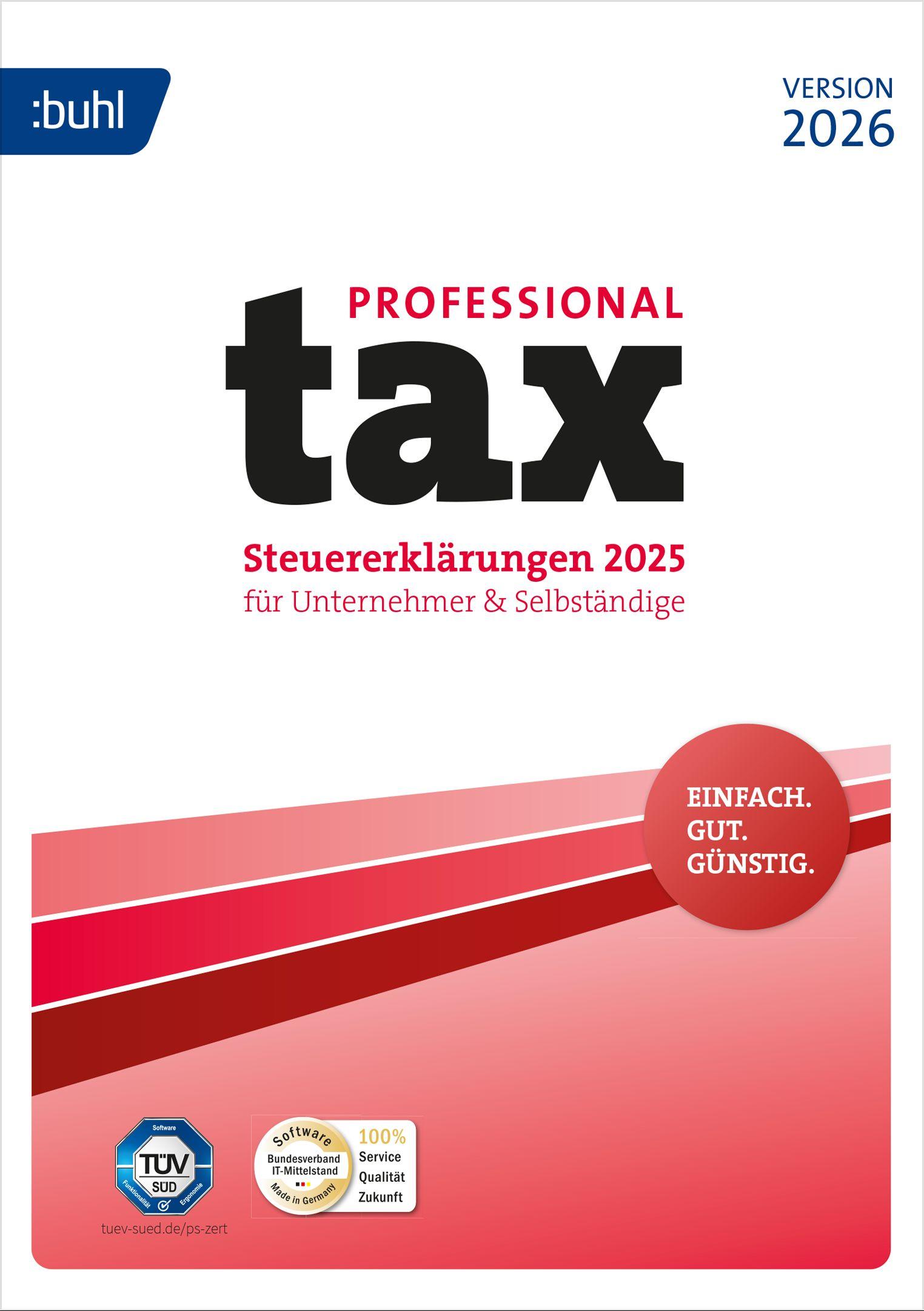 Vorderes Coverbild tax 2026 Professional