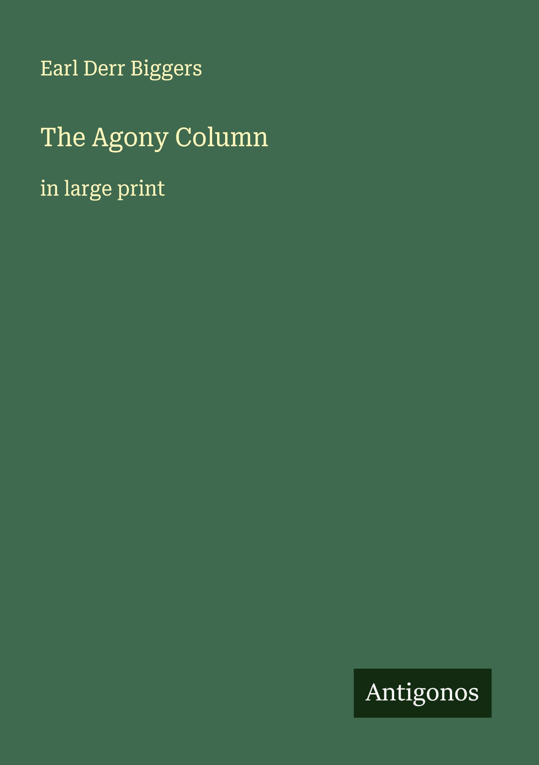 Vorderes Coverbild The Agony Column