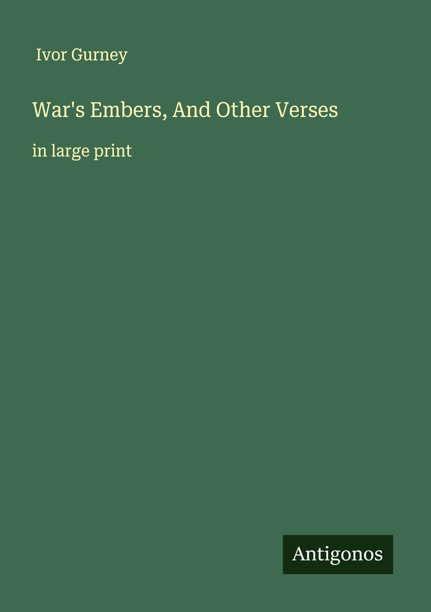 Vorderes Coverbild War's Embers, And Other Verses