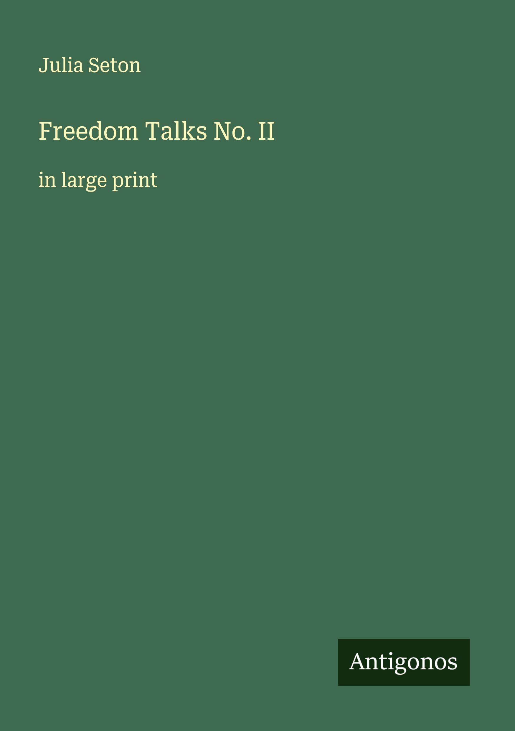 Vorderes Coverbild Freedom Talks No. II