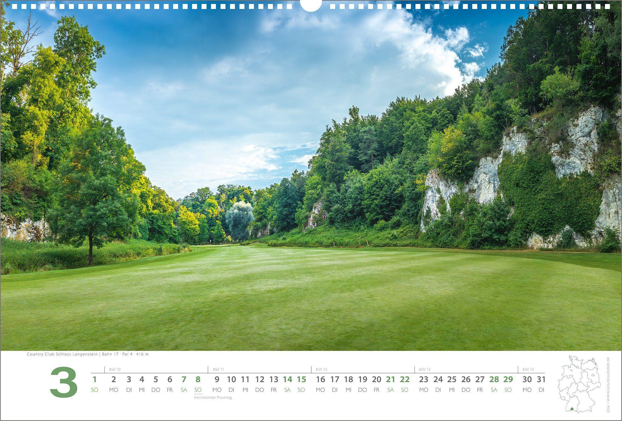 Beispielinhalt (Bild) Golfkalender 2026