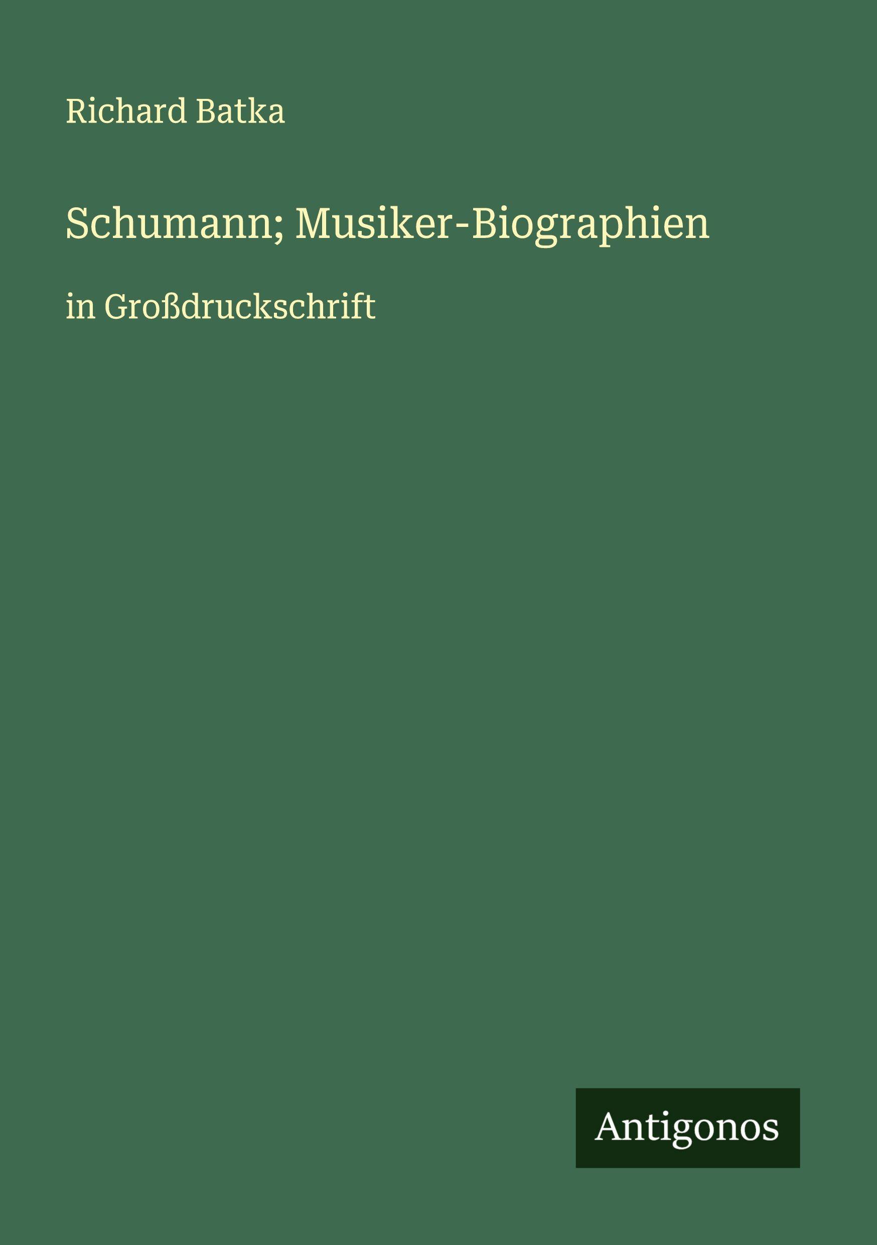 Vorderes Coverbild Schumann; Musiker-Biographien