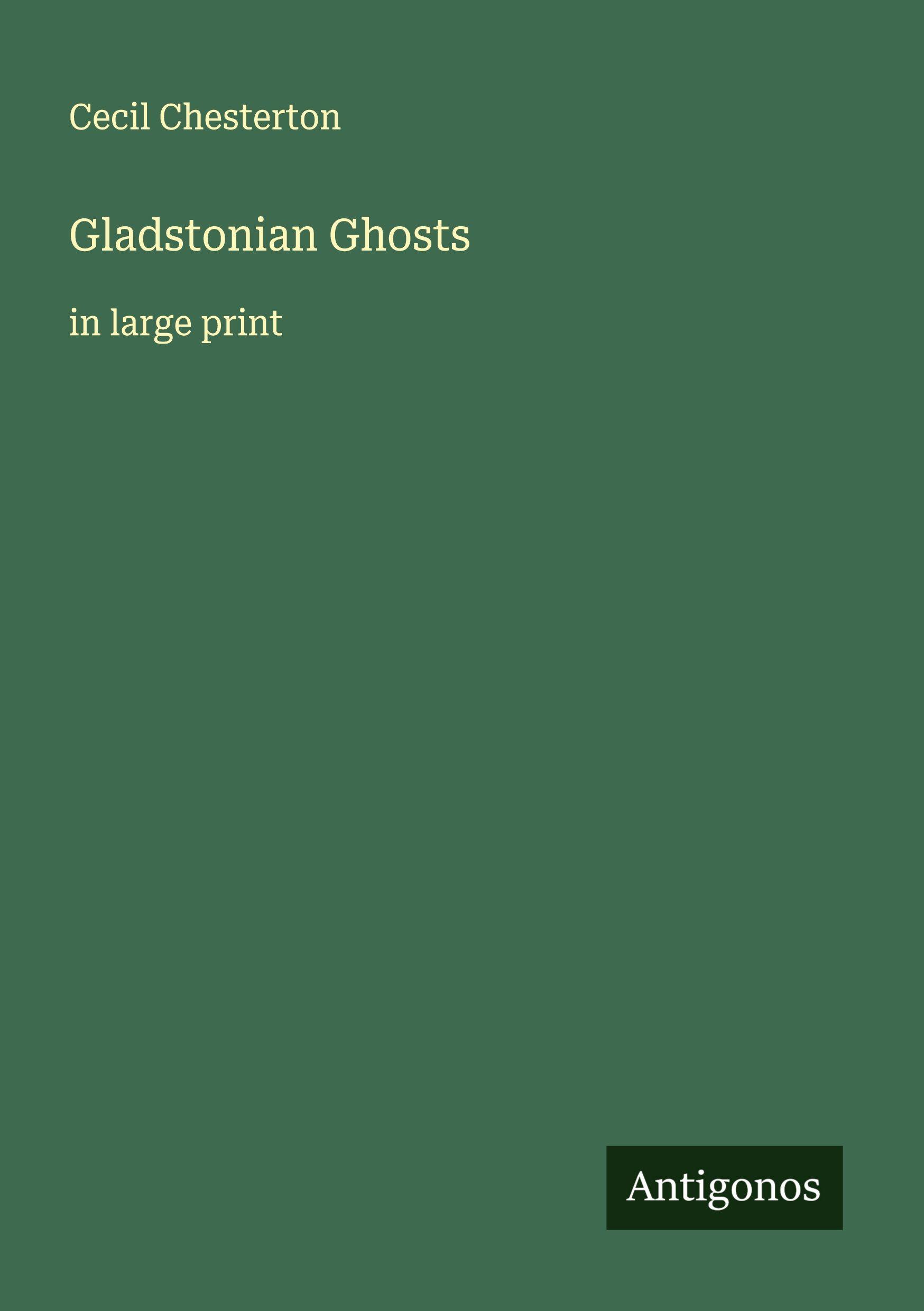 Vorderes Coverbild Gladstonian Ghosts