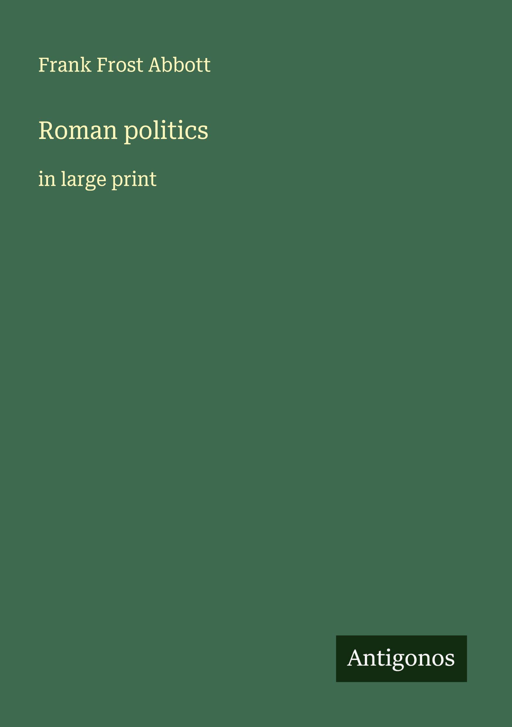 Vorderes Coverbild Roman politics