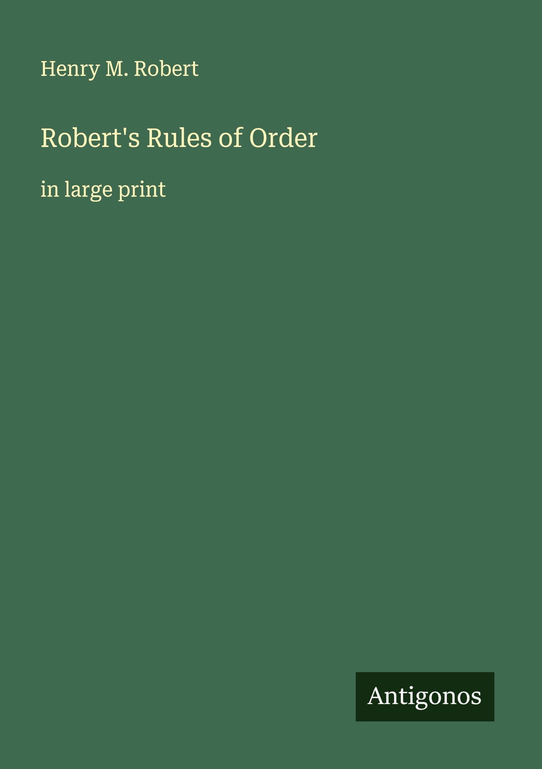 Vorderes Coverbild Robert's Rules of Order