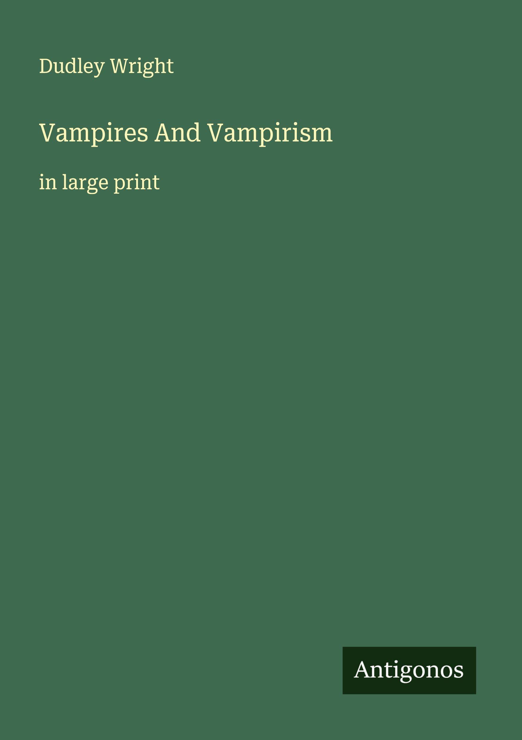 Vorderes Coverbild Vampires And Vampirism