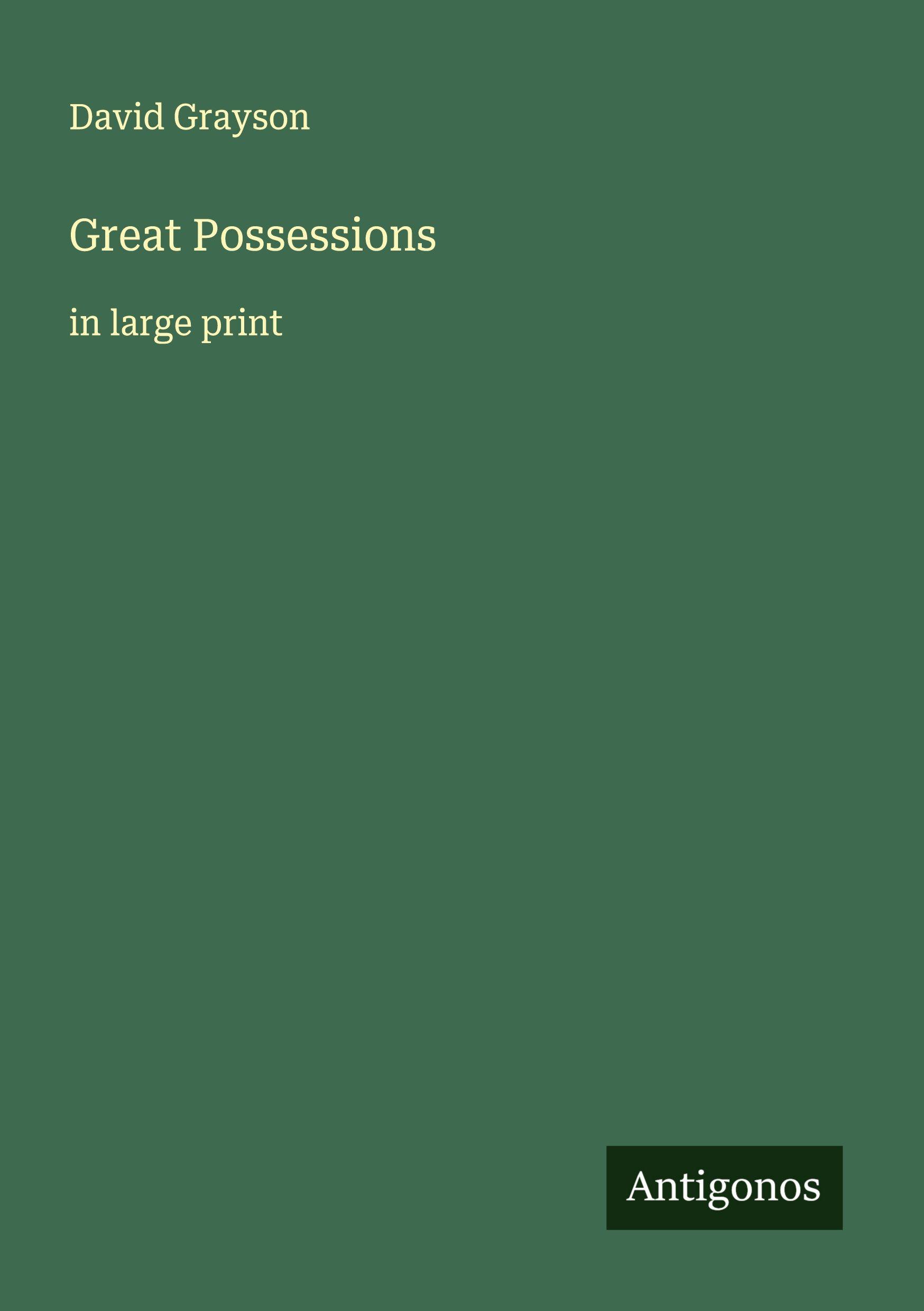 Vorderes Coverbild Great Possessions
