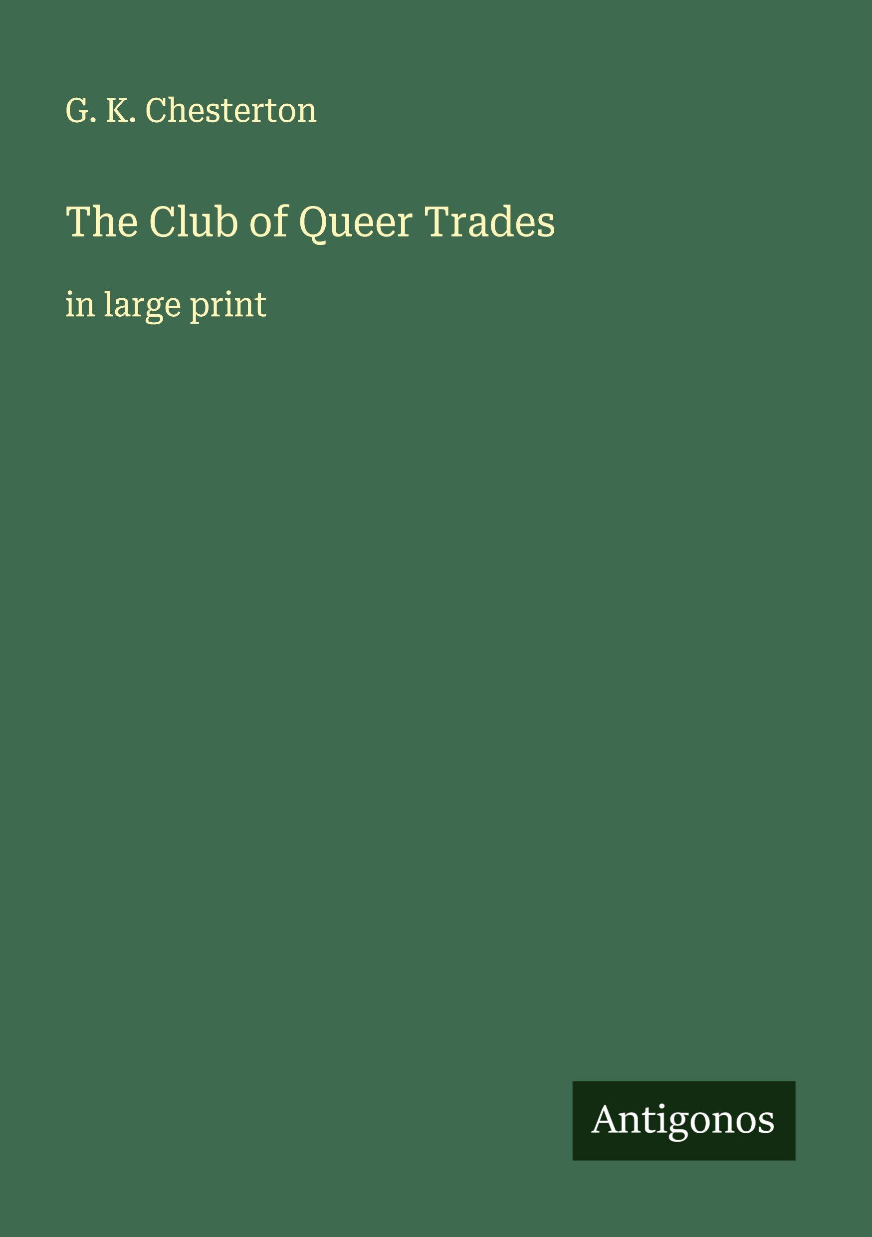 Vorderes Coverbild The Club of Queer Trades