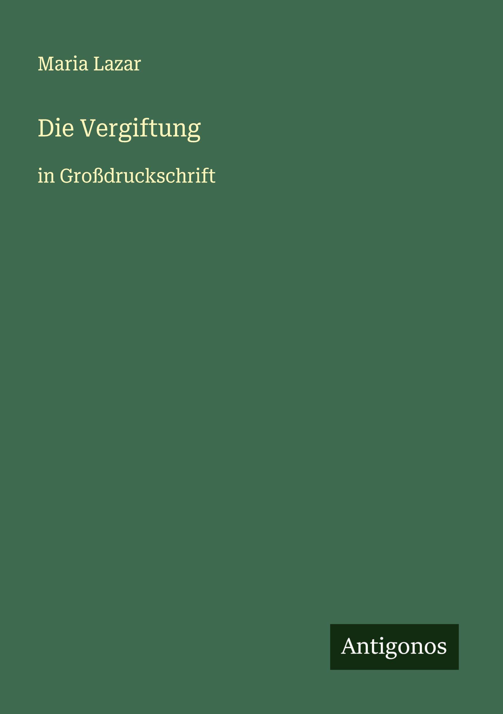 Vorderes Coverbild Die Vergiftung