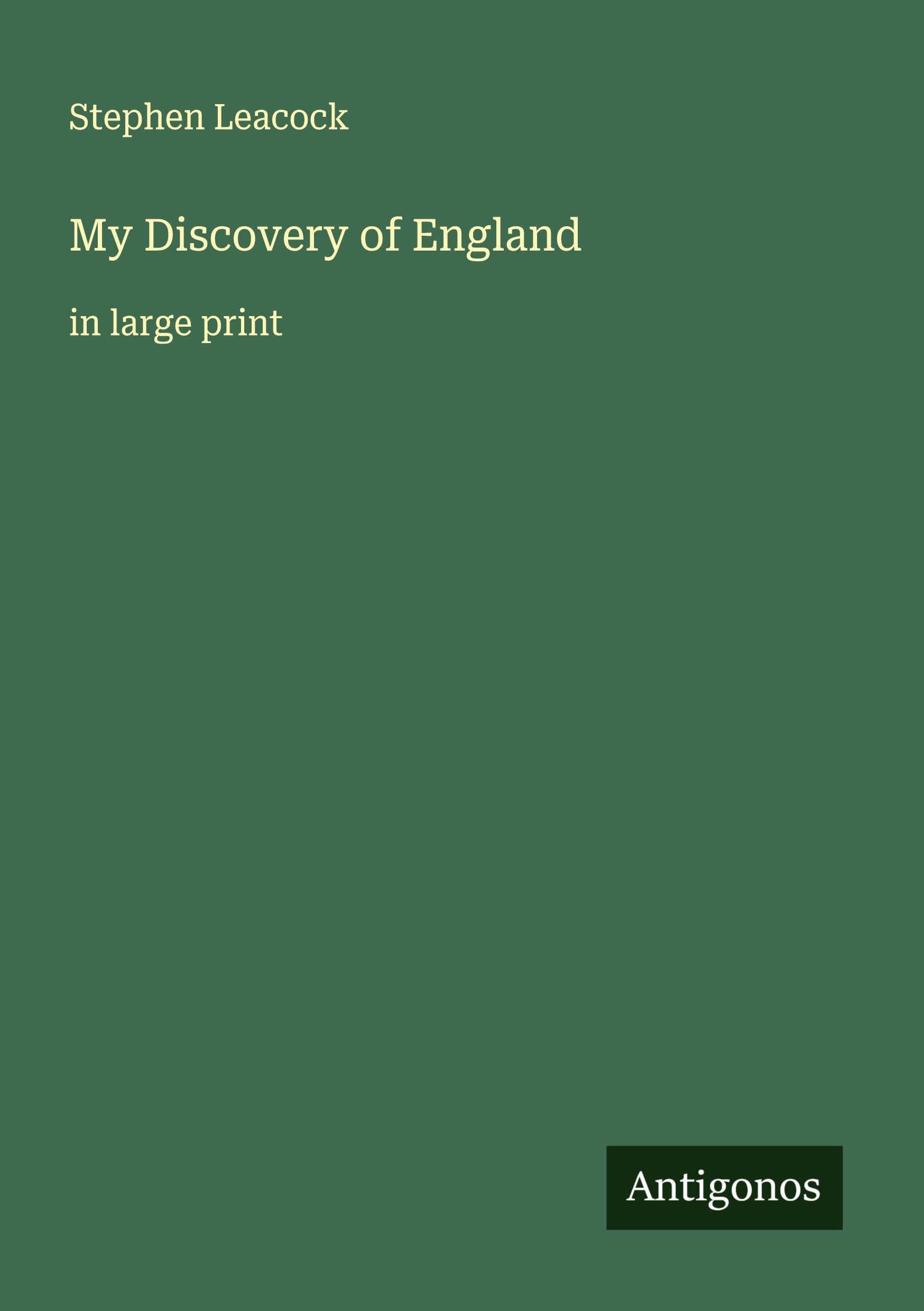 Vorderes Coverbild My Discovery of England