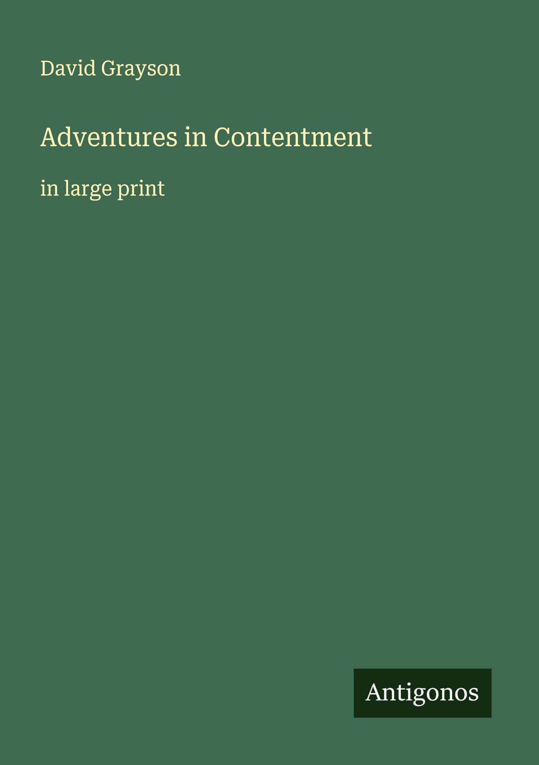 Vorderes Coverbild Adventures in Contentment