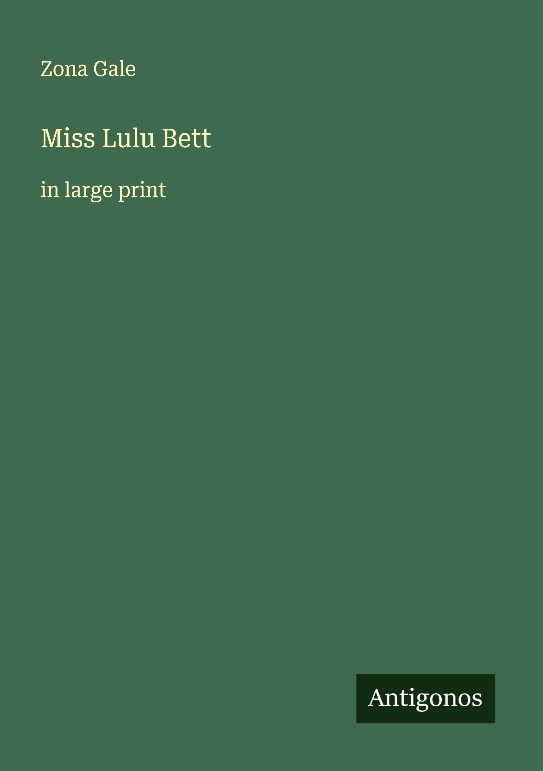 Vorderes Coverbild Miss Lulu Bett