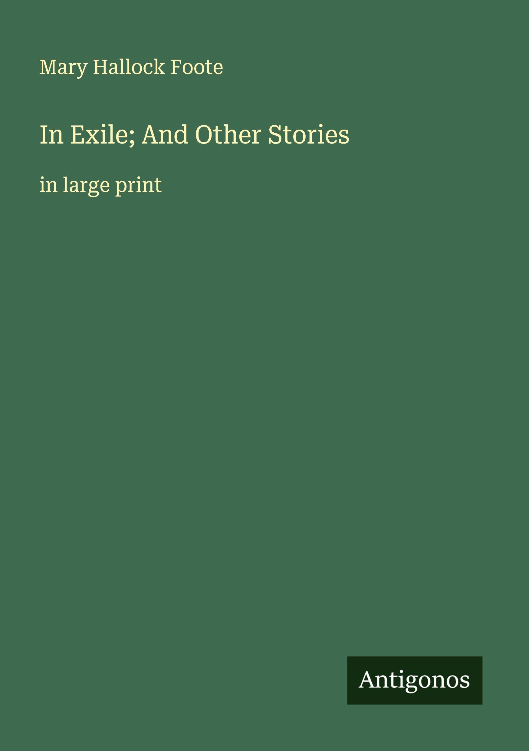 Vorderes Coverbild In Exile; And Other Stories