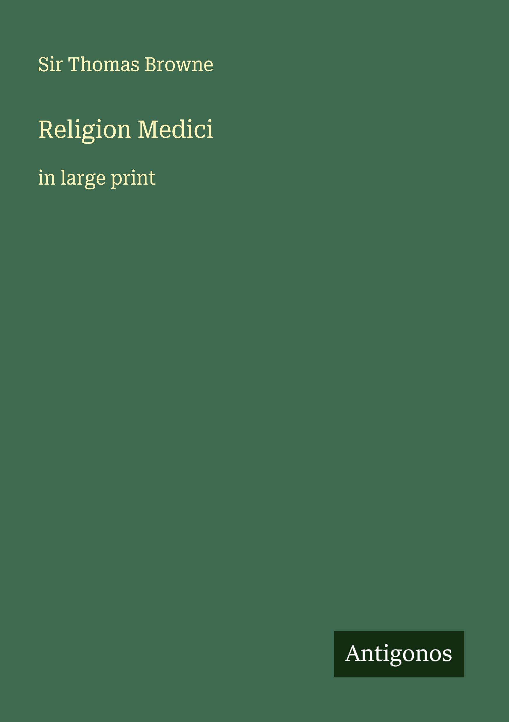Vorderes Coverbild Religion Medici