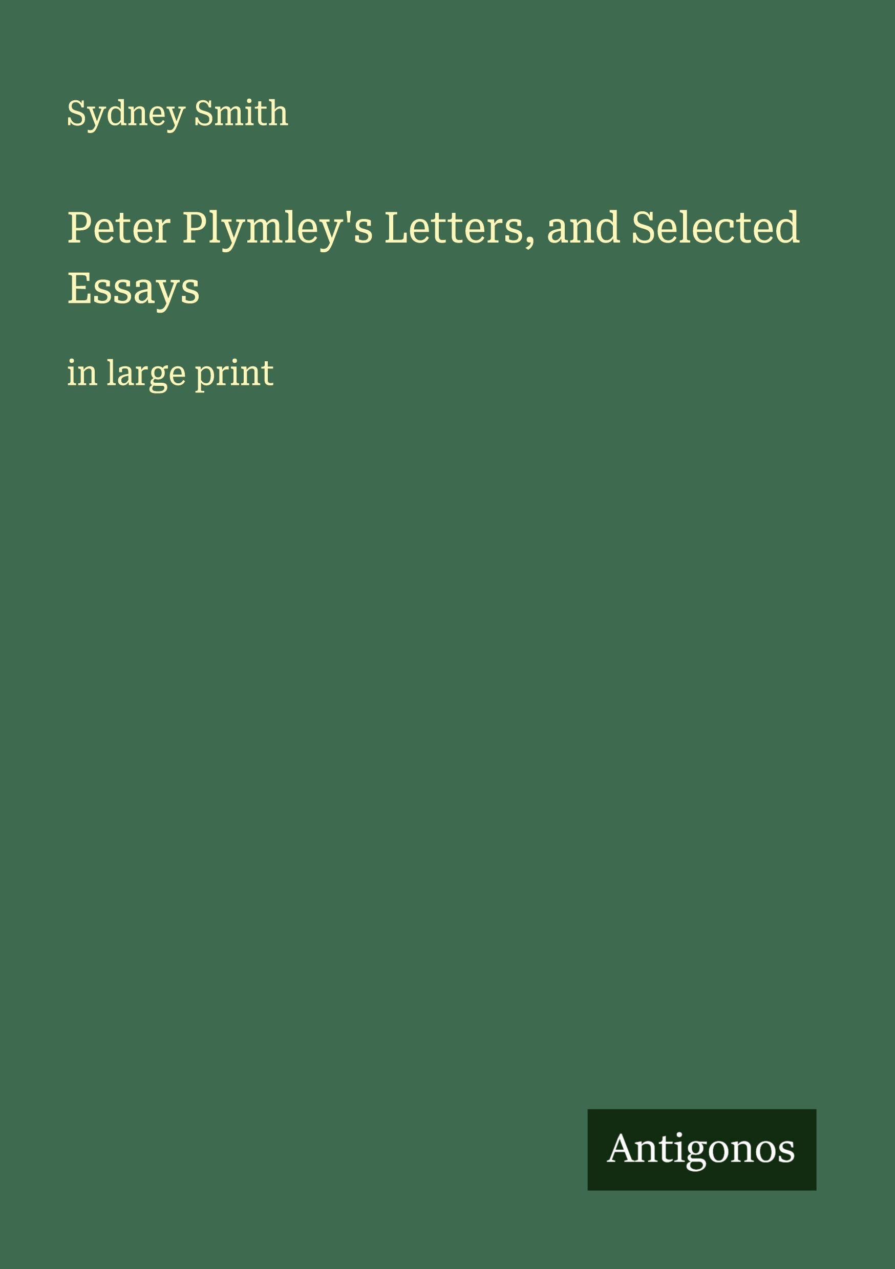 Vorderes Coverbild Peter Plymley's Letters, and Selected Essays