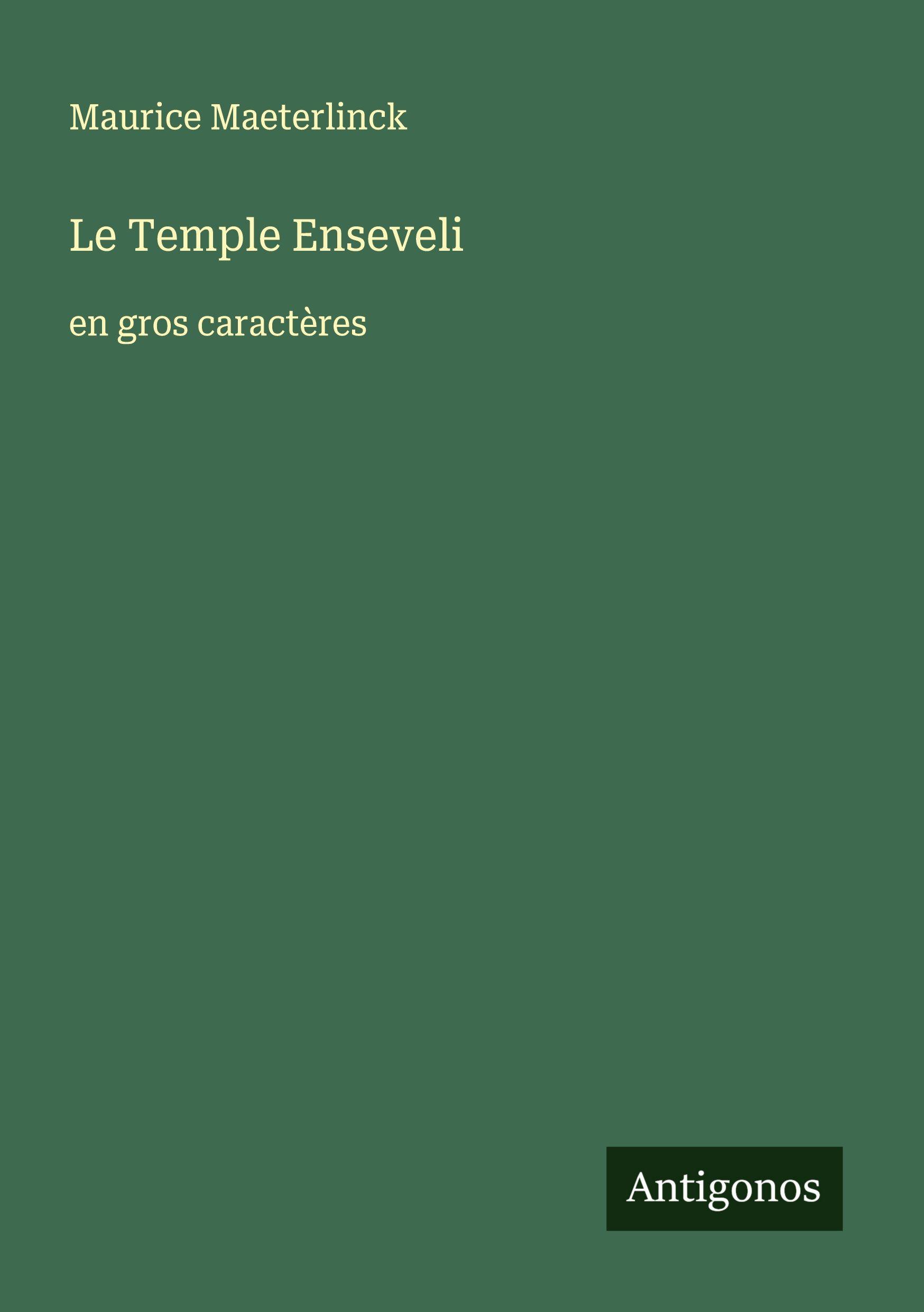 Vorderes Coverbild Le Temple Enseveli