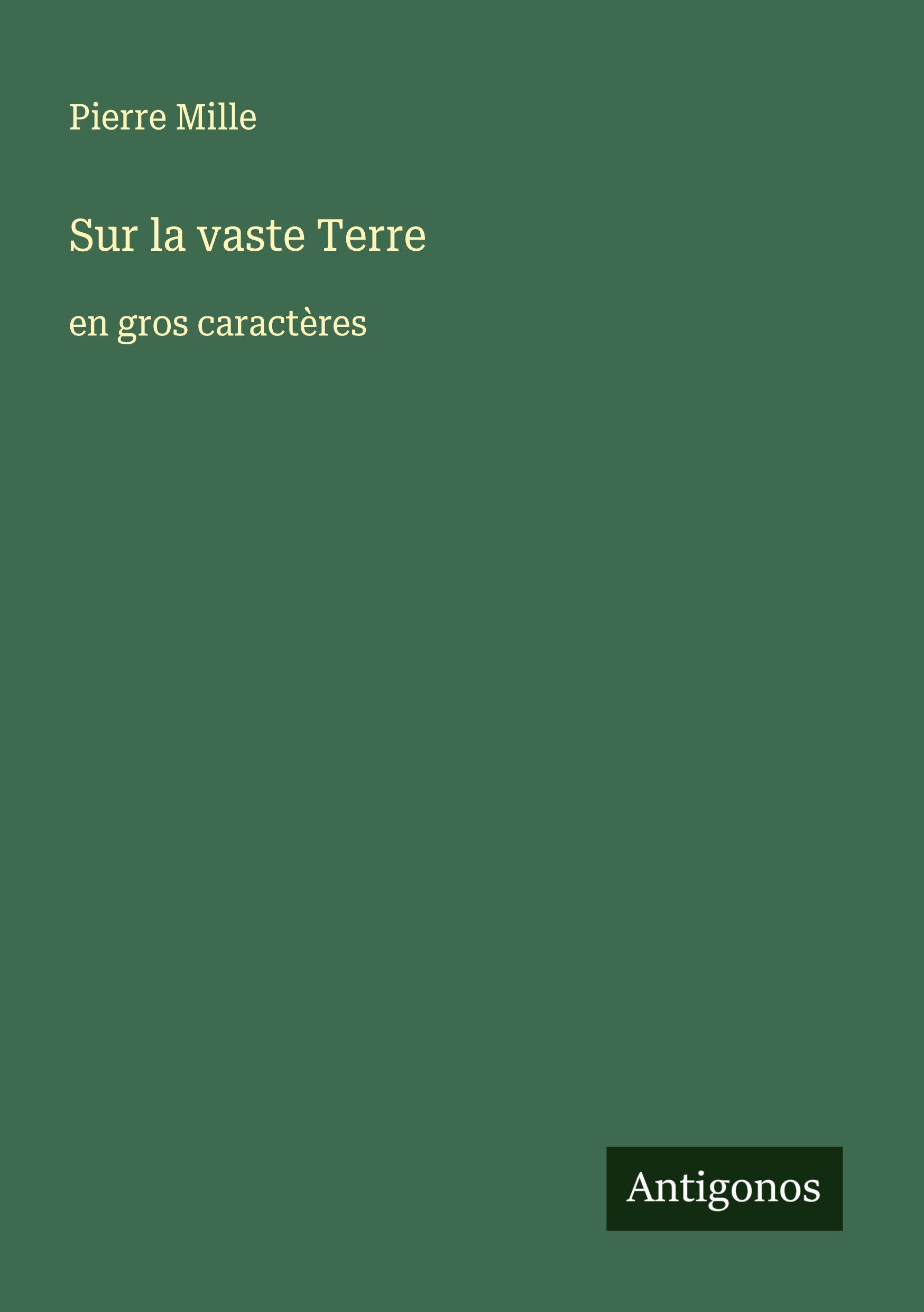 Vorderes Coverbild Sur la vaste Terre