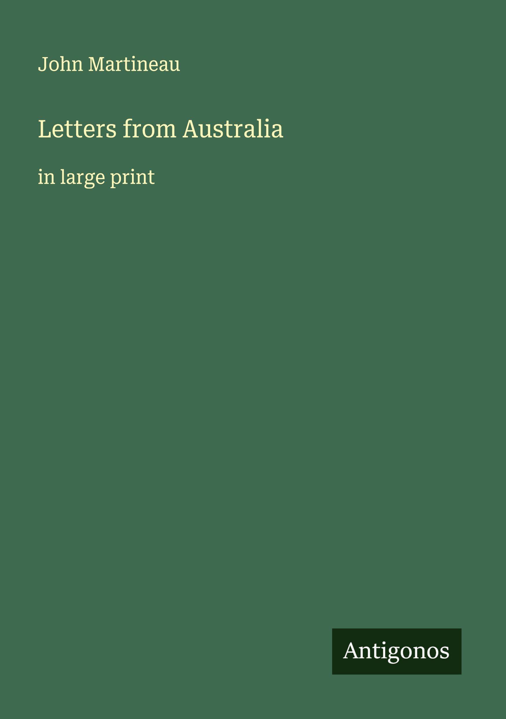 Vorderes Coverbild Letters from Australia