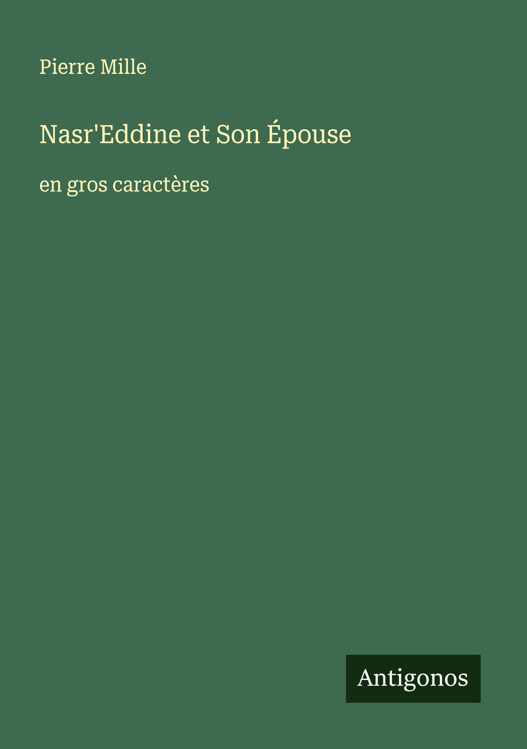 Vorderes Coverbild Nasr'Eddine et Son Épouse