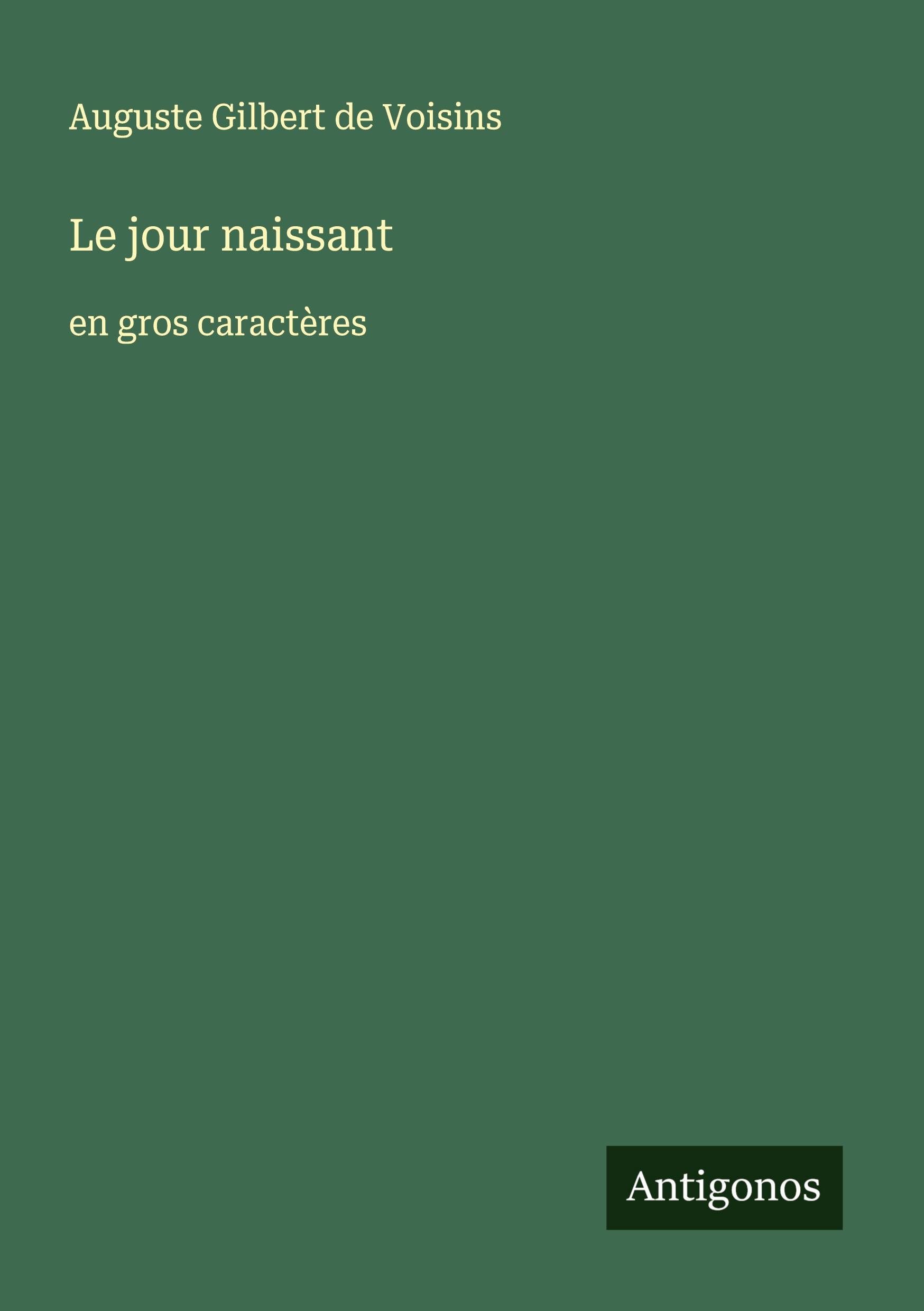 Vorderes Coverbild Le jour naissant