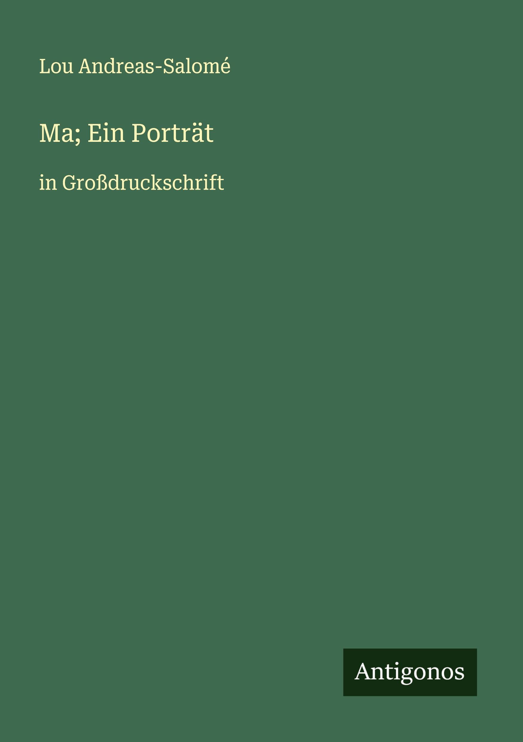 Vorderes Coverbild Ma; Ein Porträt