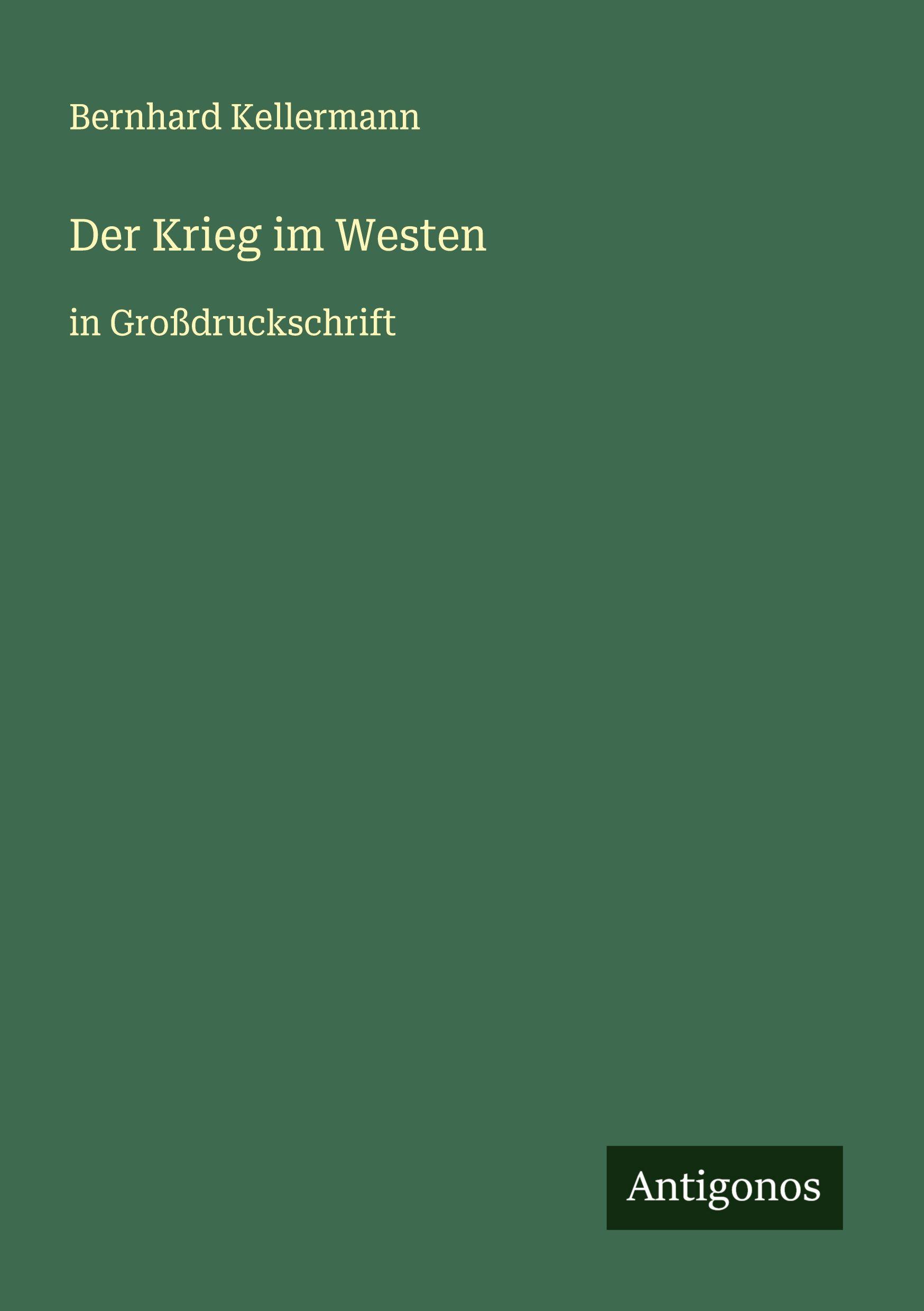 Vorderes Coverbild Der Krieg im Westen