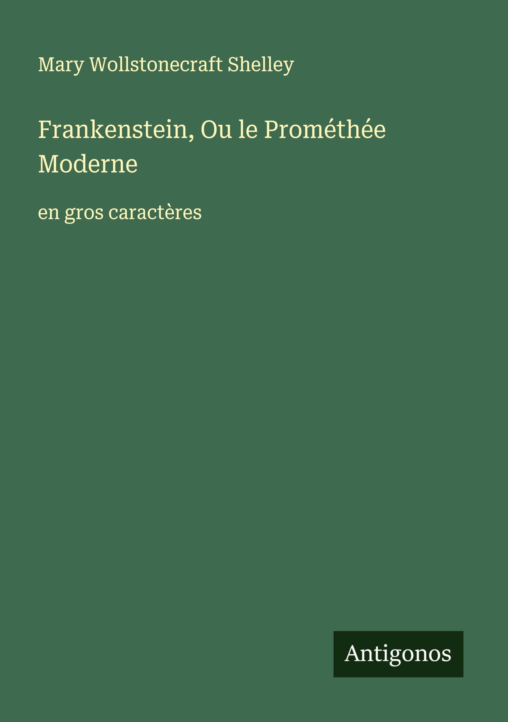 Vorderes Coverbild Frankenstein, Ou le Prométhée Moderne