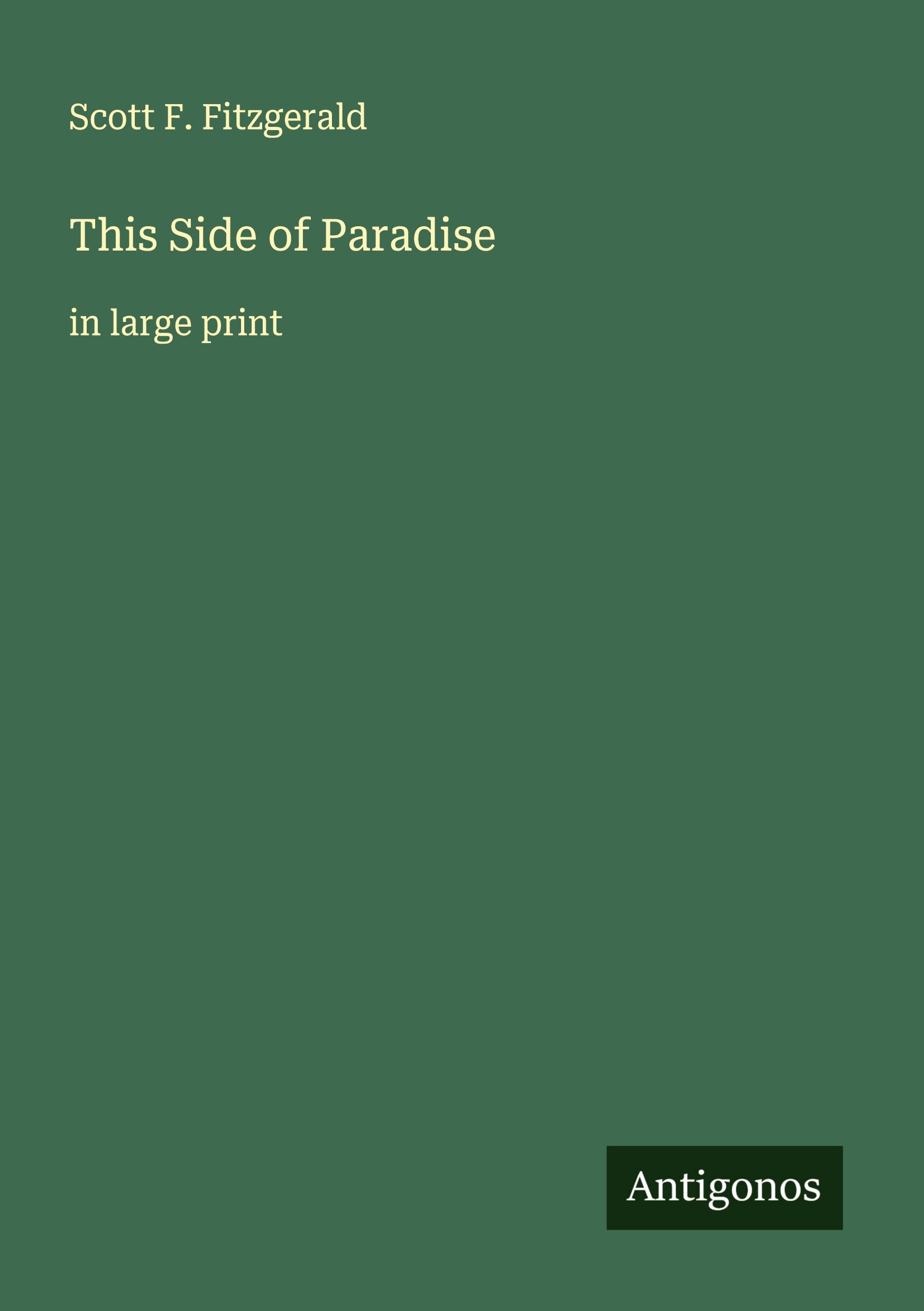 Vorderes Coverbild This Side of Paradise