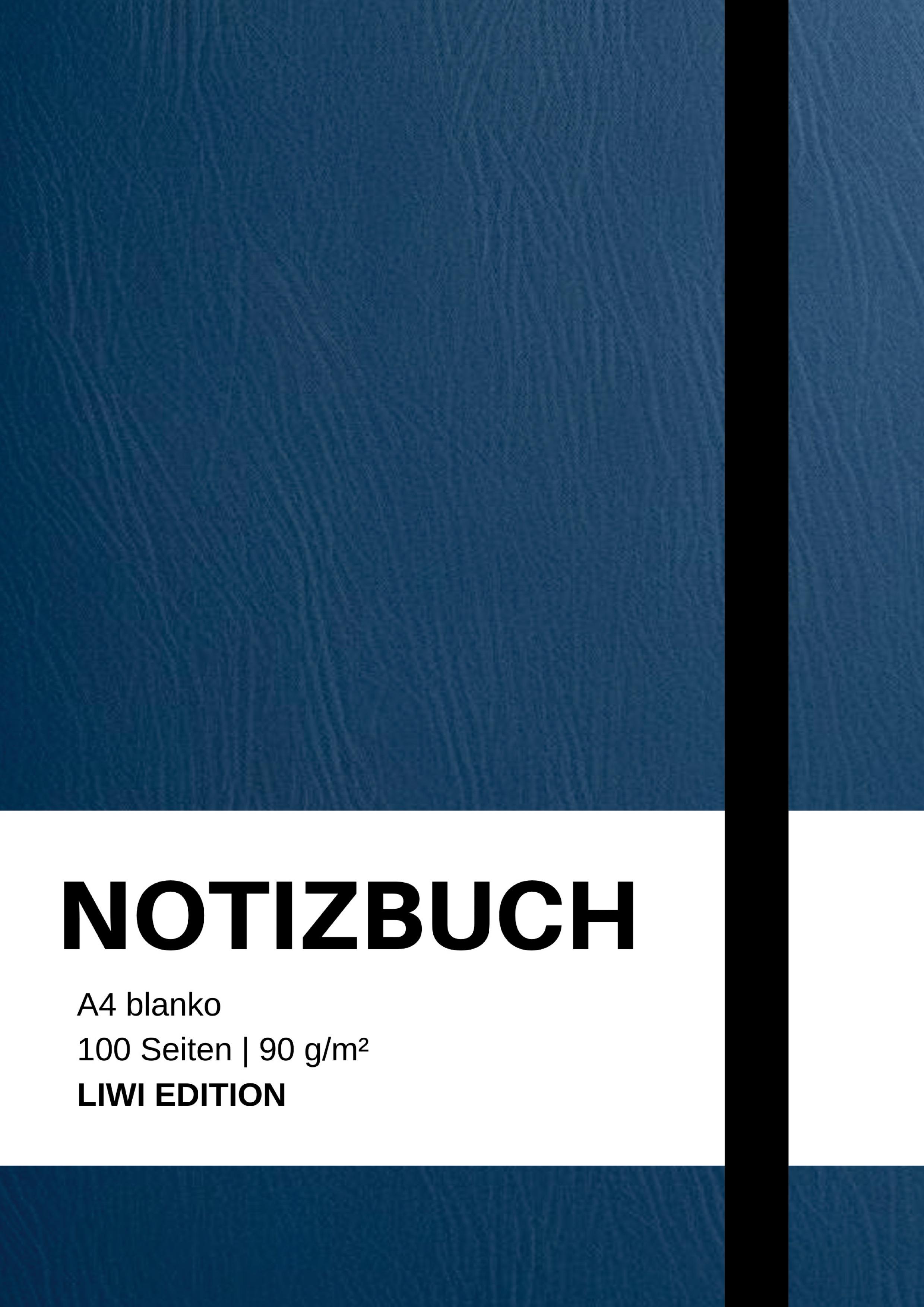 Vorderes Coverbild Notizbuch A4 blanko blau - 100 Seiten Soft Cover - FSC Papier