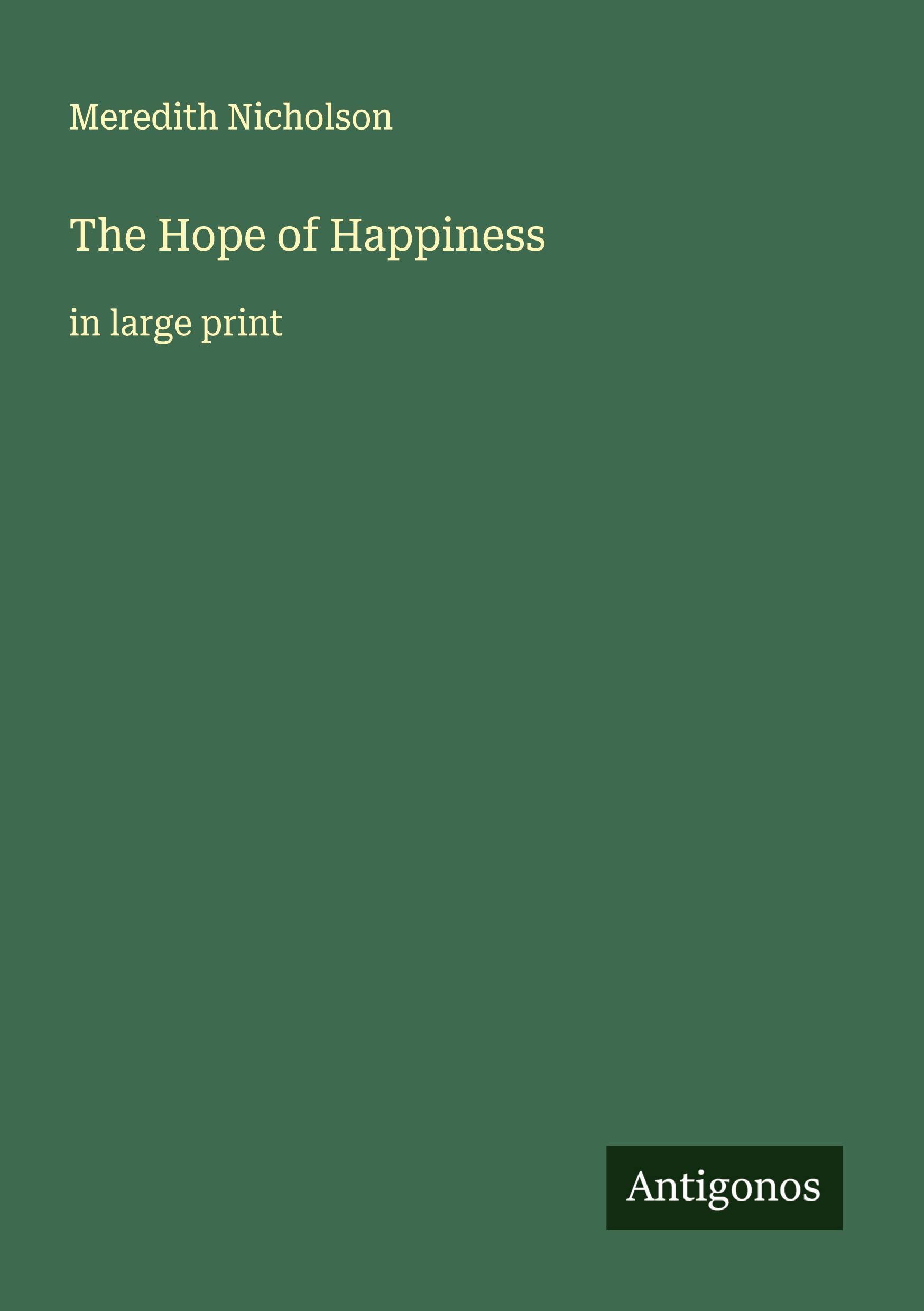 Vorderes Coverbild The Hope of Happiness
