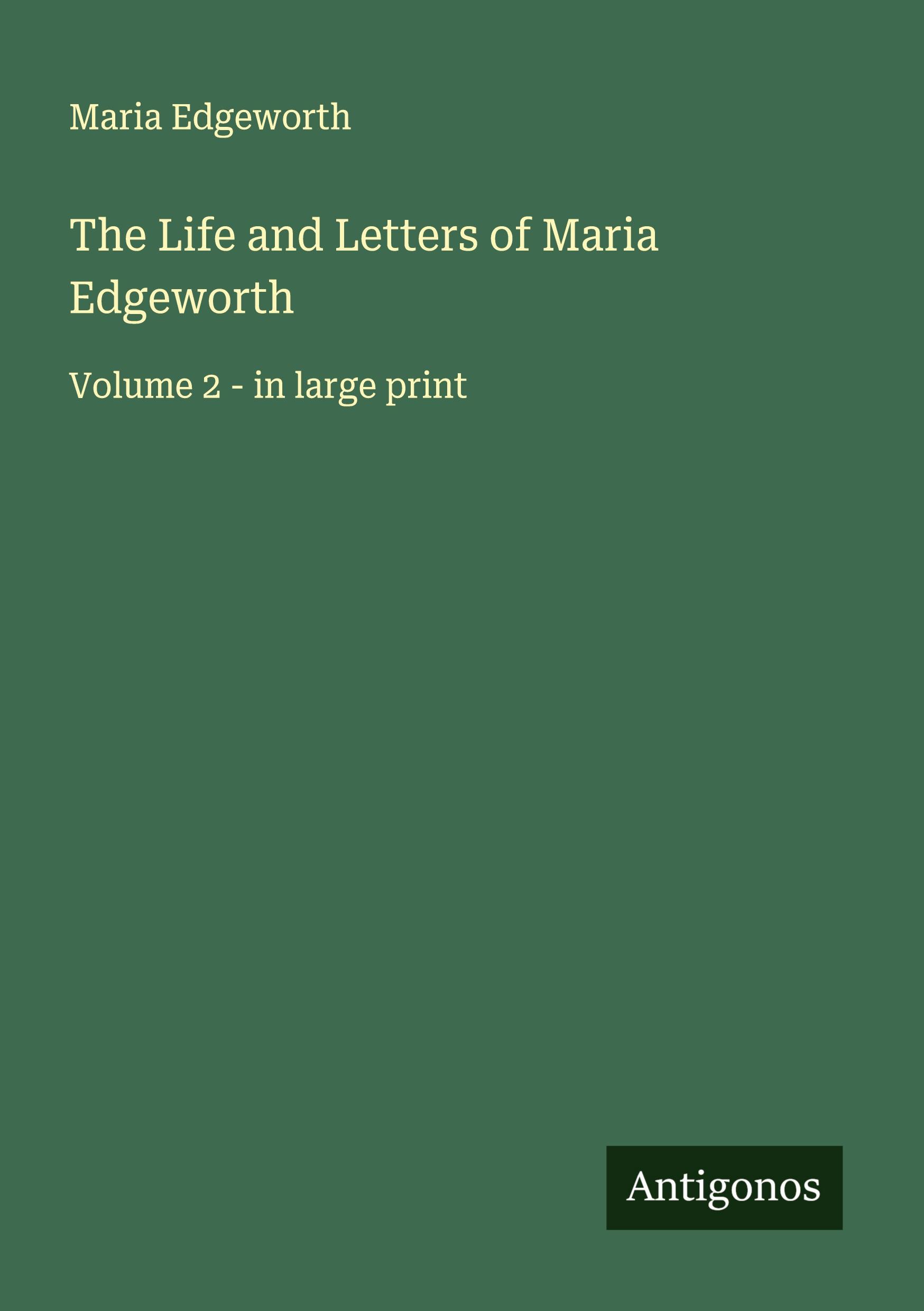 Vorderes Coverbild The Life and Letters of Maria Edgeworth