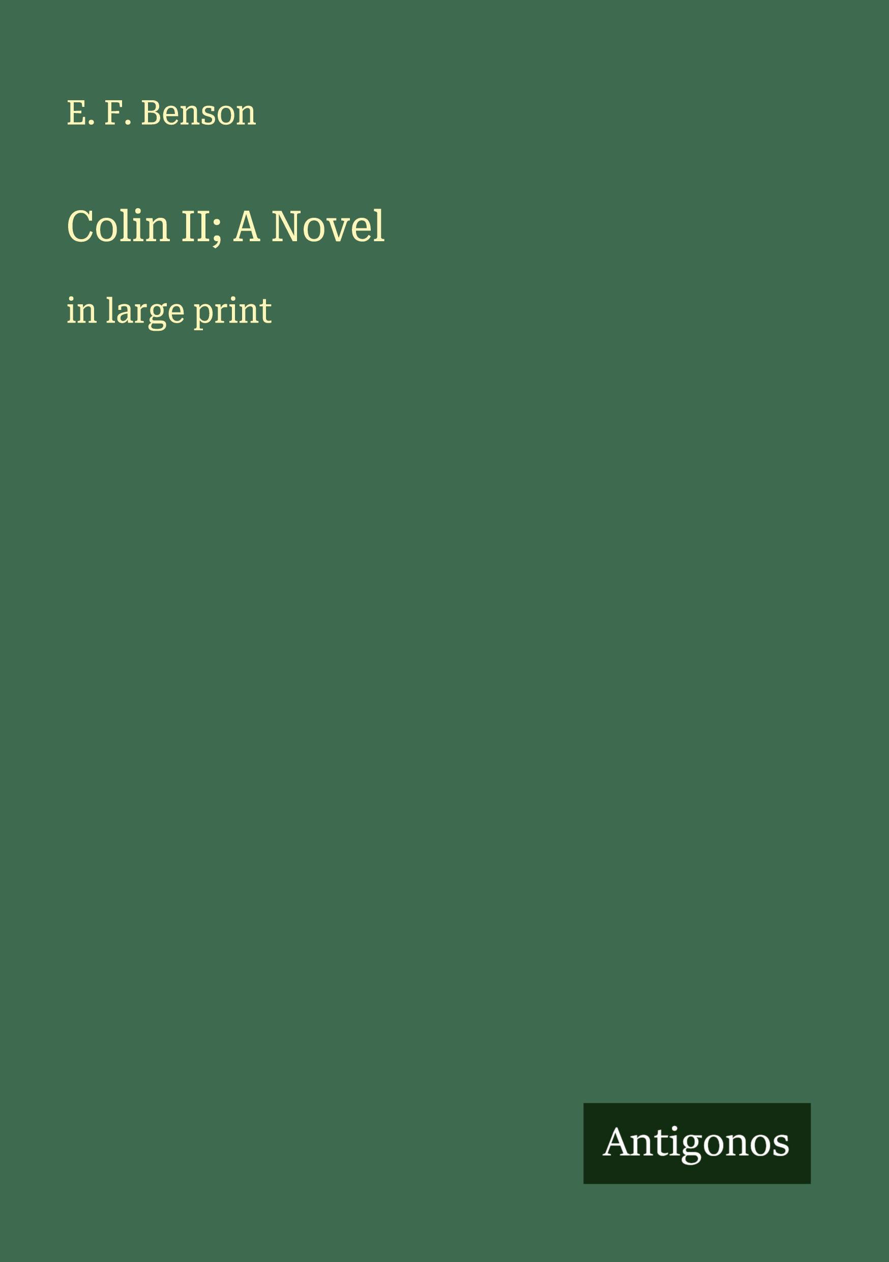 Vorderes Coverbild Colin II; A Novel